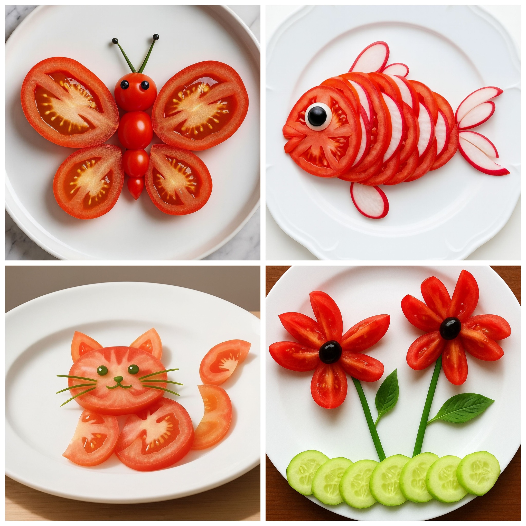 Art - 4 Awesome Tomato Salad Decoration Ideas 😋🍅 #SweetTreats # ...