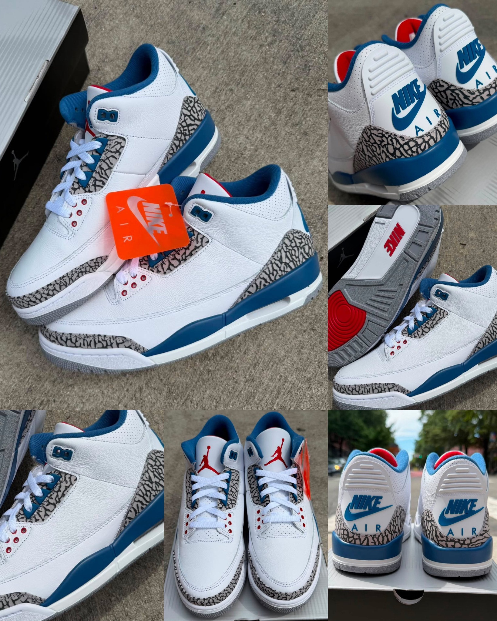 Beauty shots of the 2026 True Blue Jordan 3 OG. Dropping July 18 