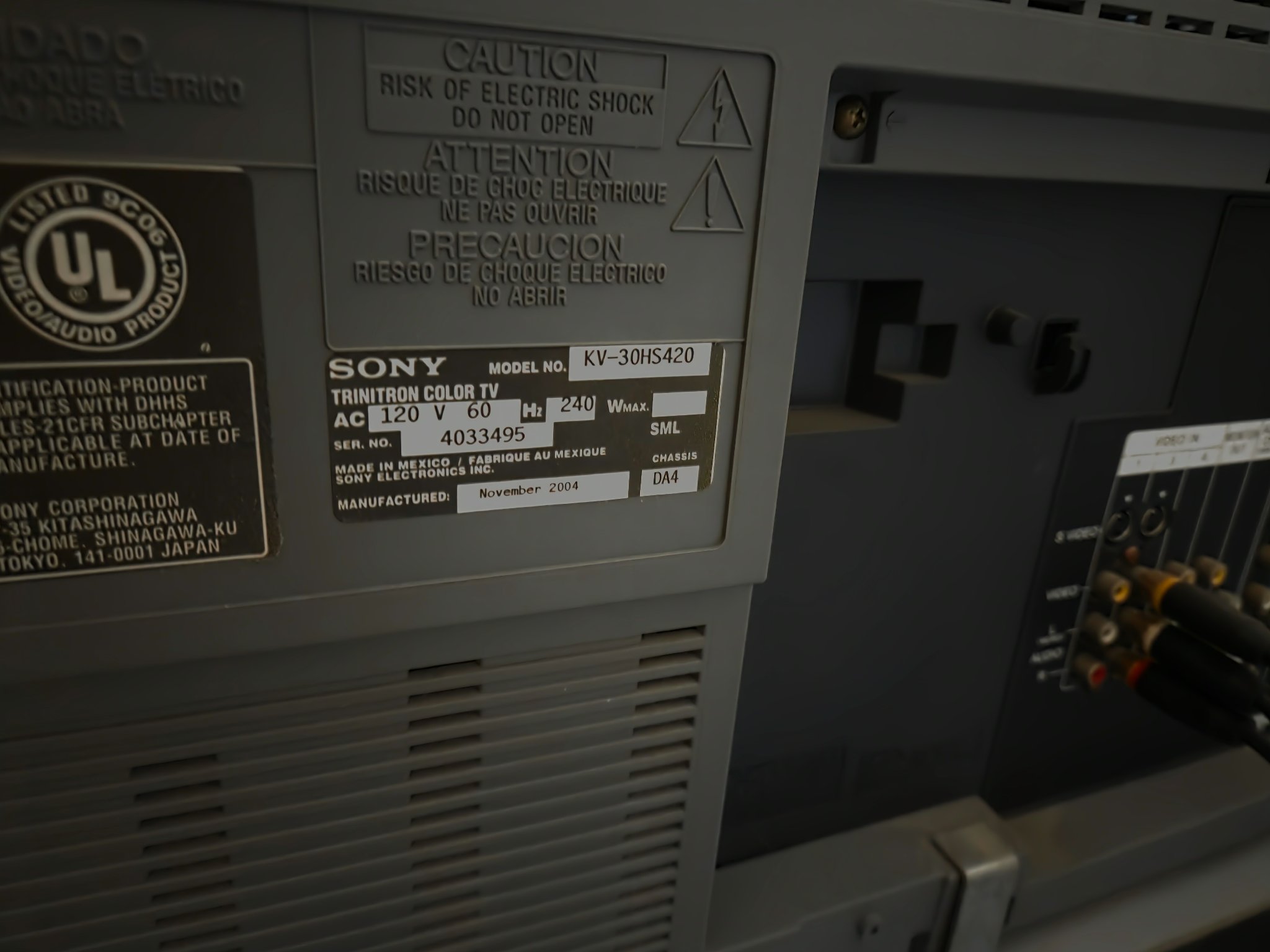 Sony 30 Inch FD Trinitron WEGA Widescreen CRT TV HDMI KV-30HS420 Retro ...