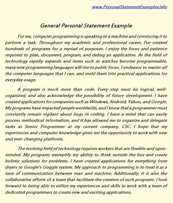 Good Examples Of Personal Statements MBA Personal Statement Template