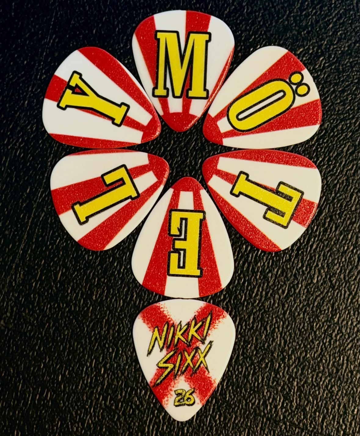 Mötley Crüe Nikki Sixx showed off his 2026 tour guitar picks today