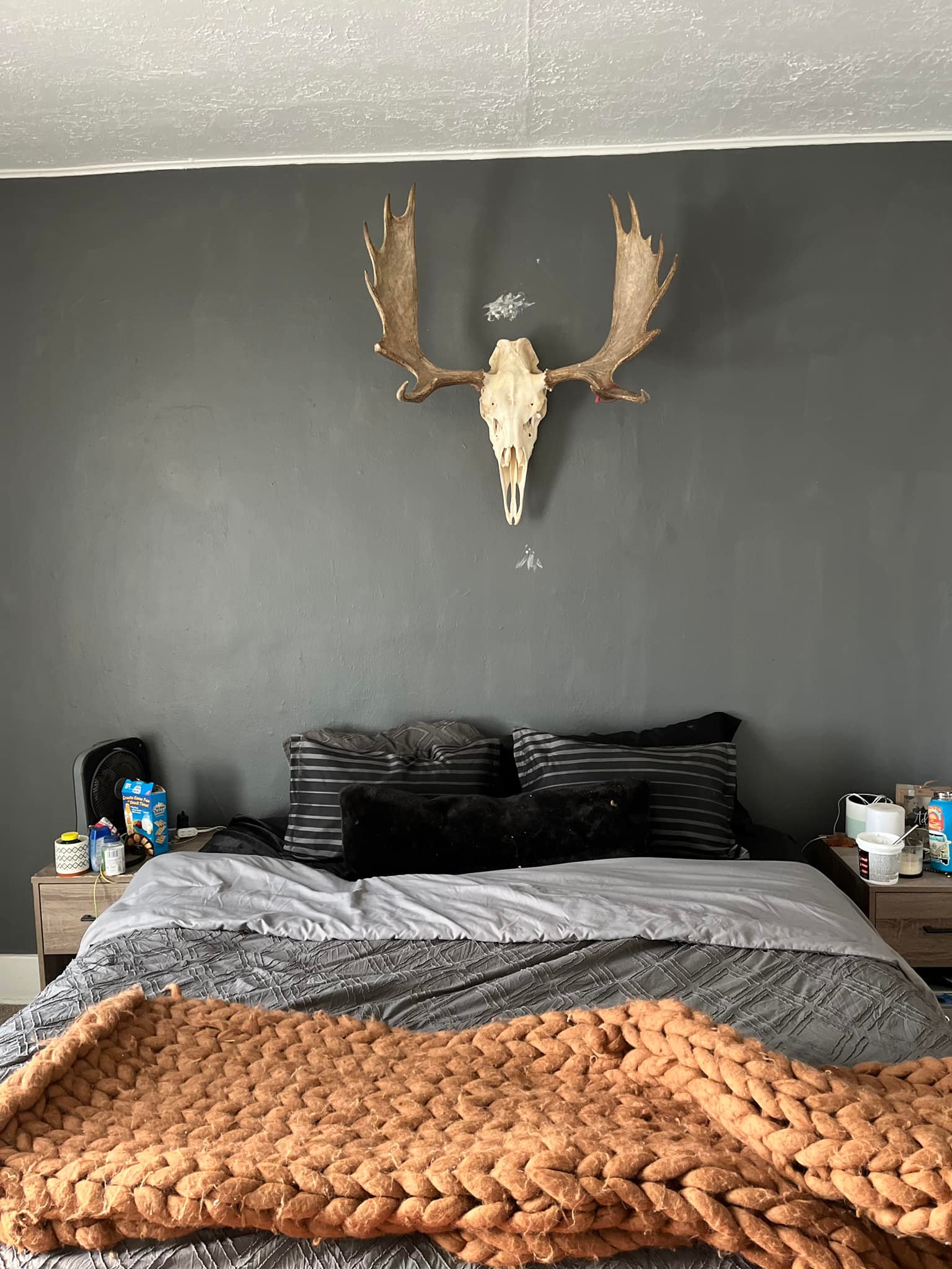Creative Personality Deer Head Antlers Bedroom Bedside Wall Mount 