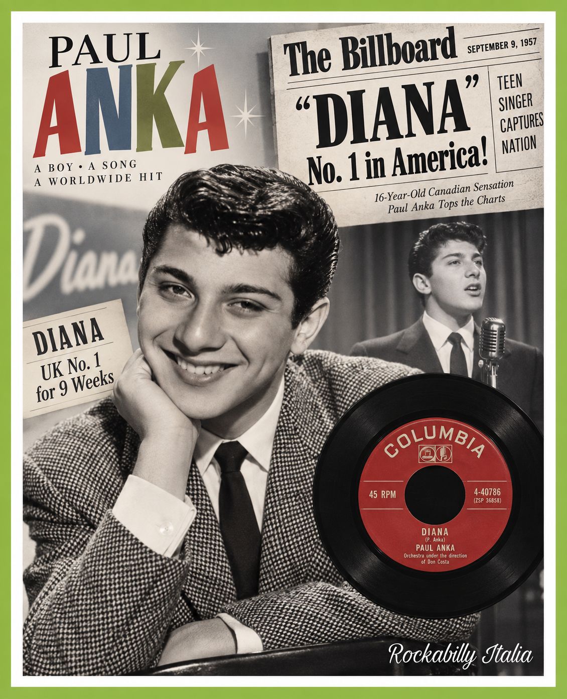 未使用 Paul Anka Vintage Years 1957 - 1961 🇨🇦 September 9, 1957 — Paul Anka conquers America! 🇺🇸 He was