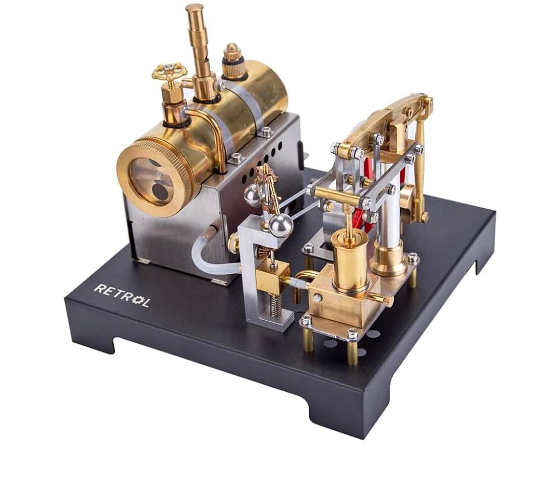 Moteur Stirling HOPBLOCK SE-01 – Machine à Vapeur En Métal Avec Générateur Et Lampe, Modèle éducatif 84 Pièces