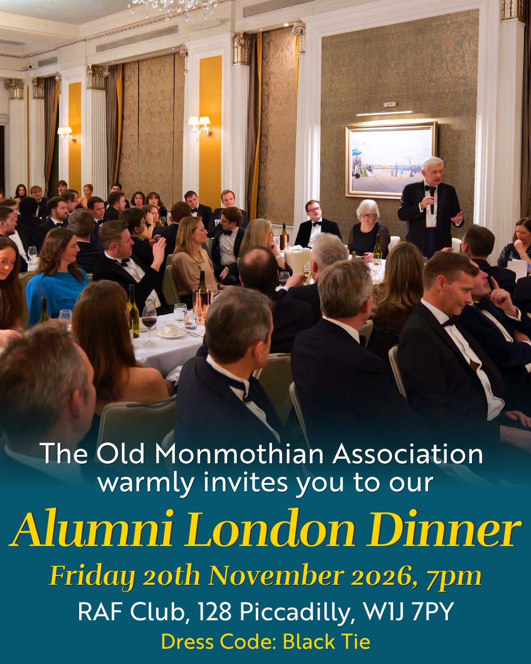 raf club dress code Old Monmothian Association's Alumni London Dinner 2026 at Color:Ivory Lace Ivory Lining collection:ponte-palooza Aviation Black Disc Sequin Halterneck