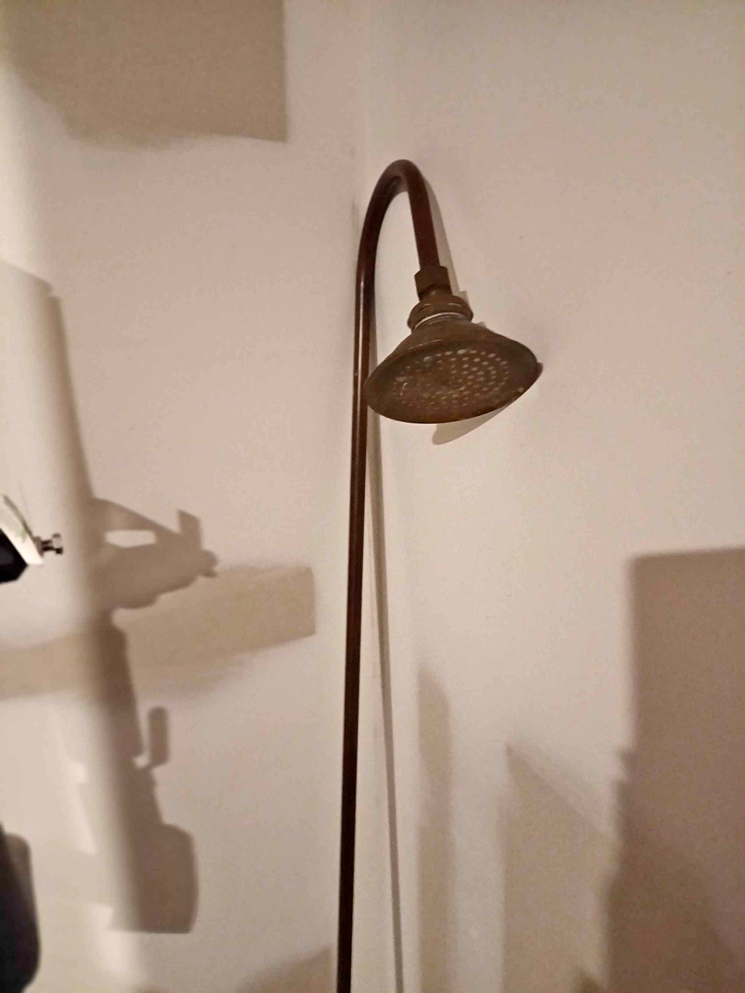 Antique Solid Brass Clawfoot Tub Shower Riser + Rain Showerhead ...