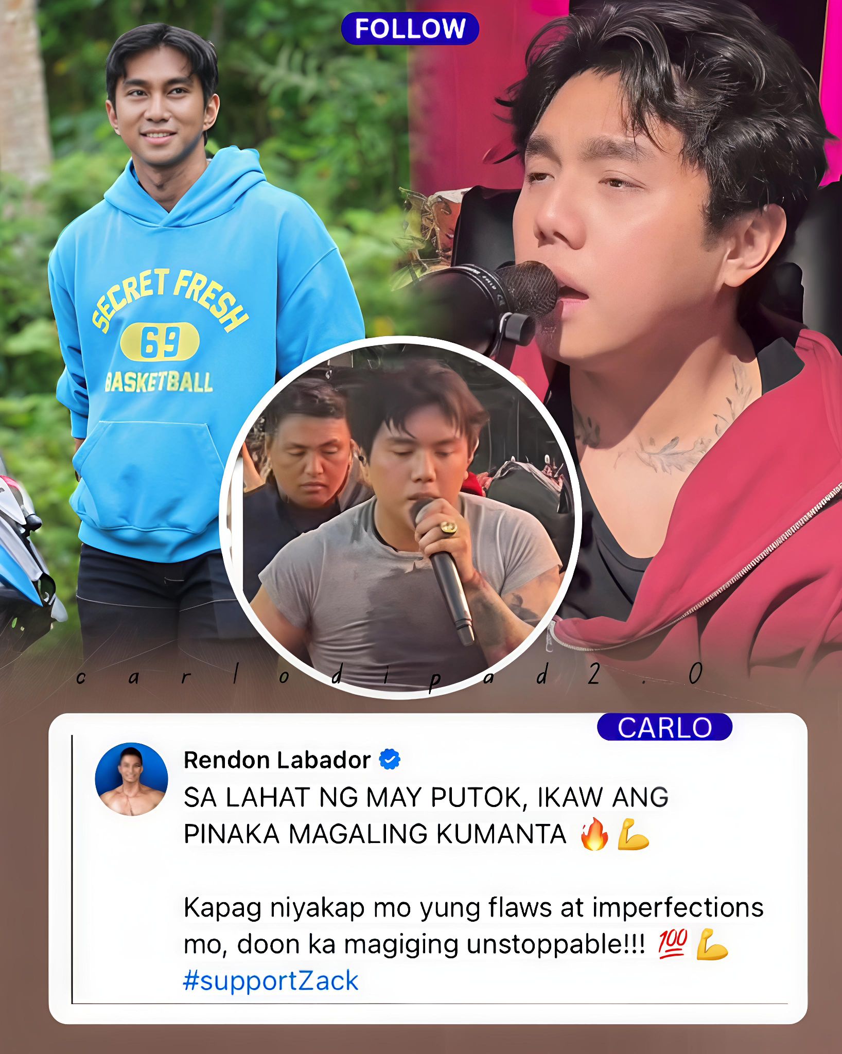 Carlo - Rendon Labador delivered his message to Zack Tabudlo in his ...