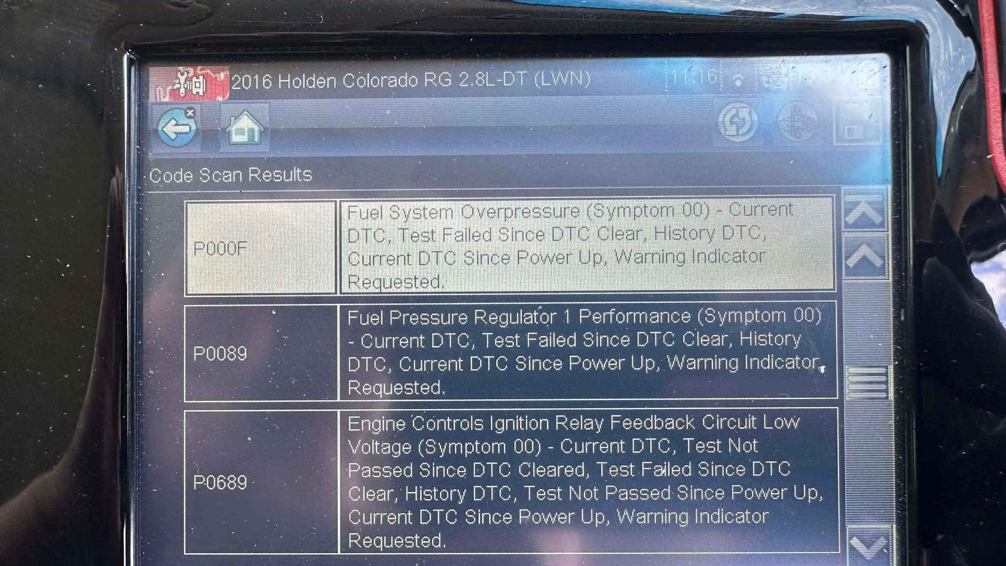 2015 Holden Colorado stuck in limp mode