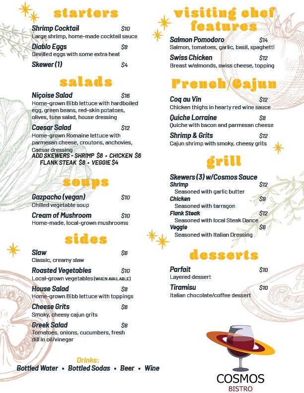 Cosmos Bistro - Which of our menu items have you tried