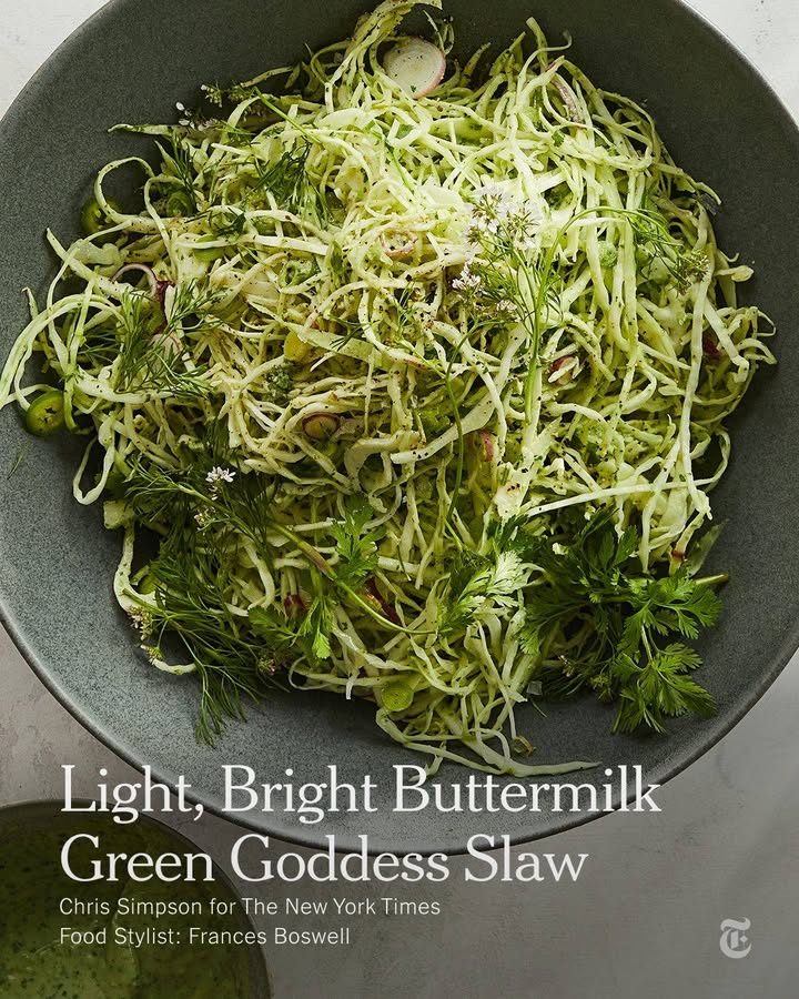 nytimes green goddess dressing In this recipe, a tangy buttermilk- and avocado-spiked takes the place of the usual mayonnaise mix, for a slaw that's both lighter and fresher tasting. Recipe in the comments! green goddess dressing bottle
