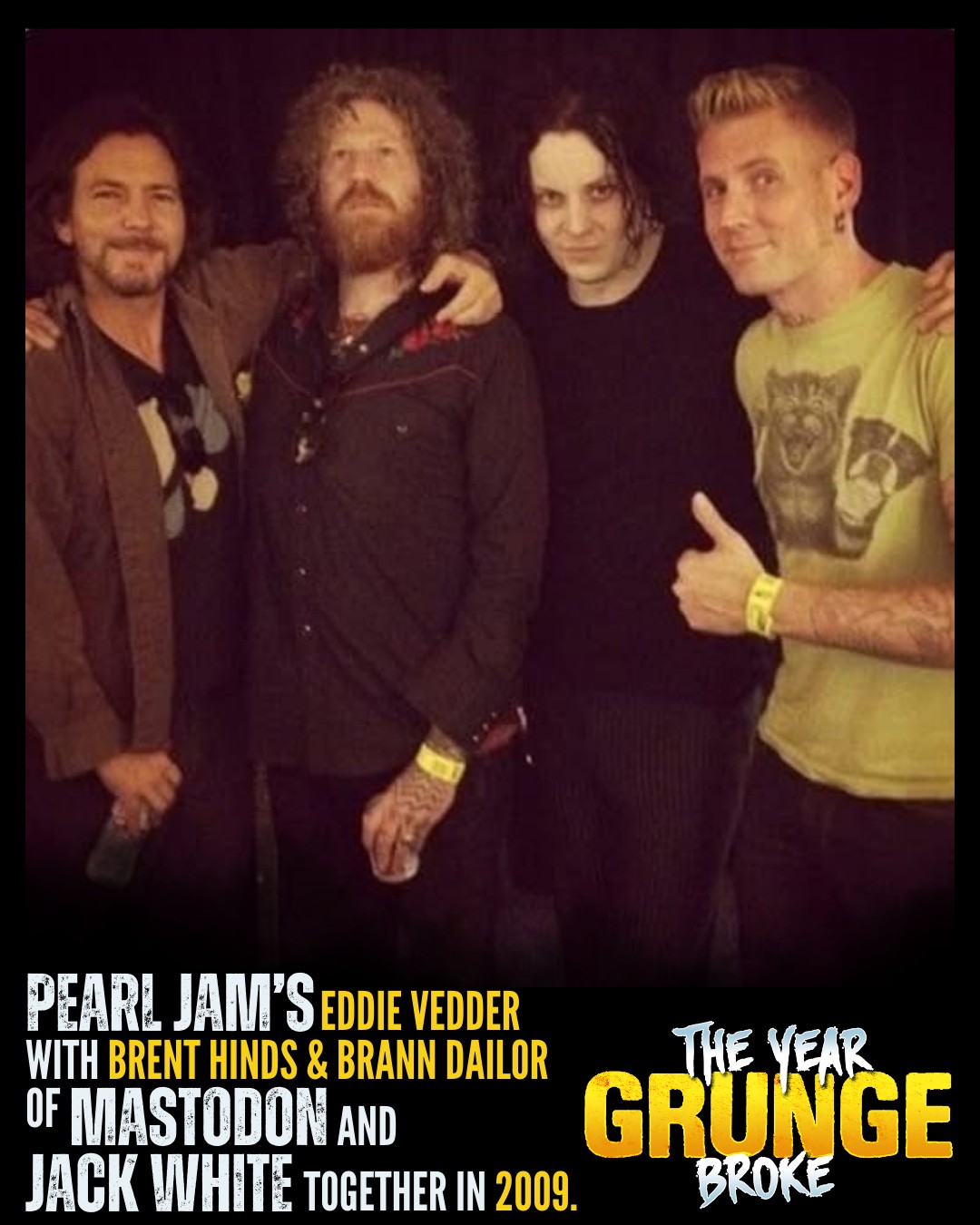 Pearl Jam's Eddie Vedder with Jack White and Mastodon's Brent