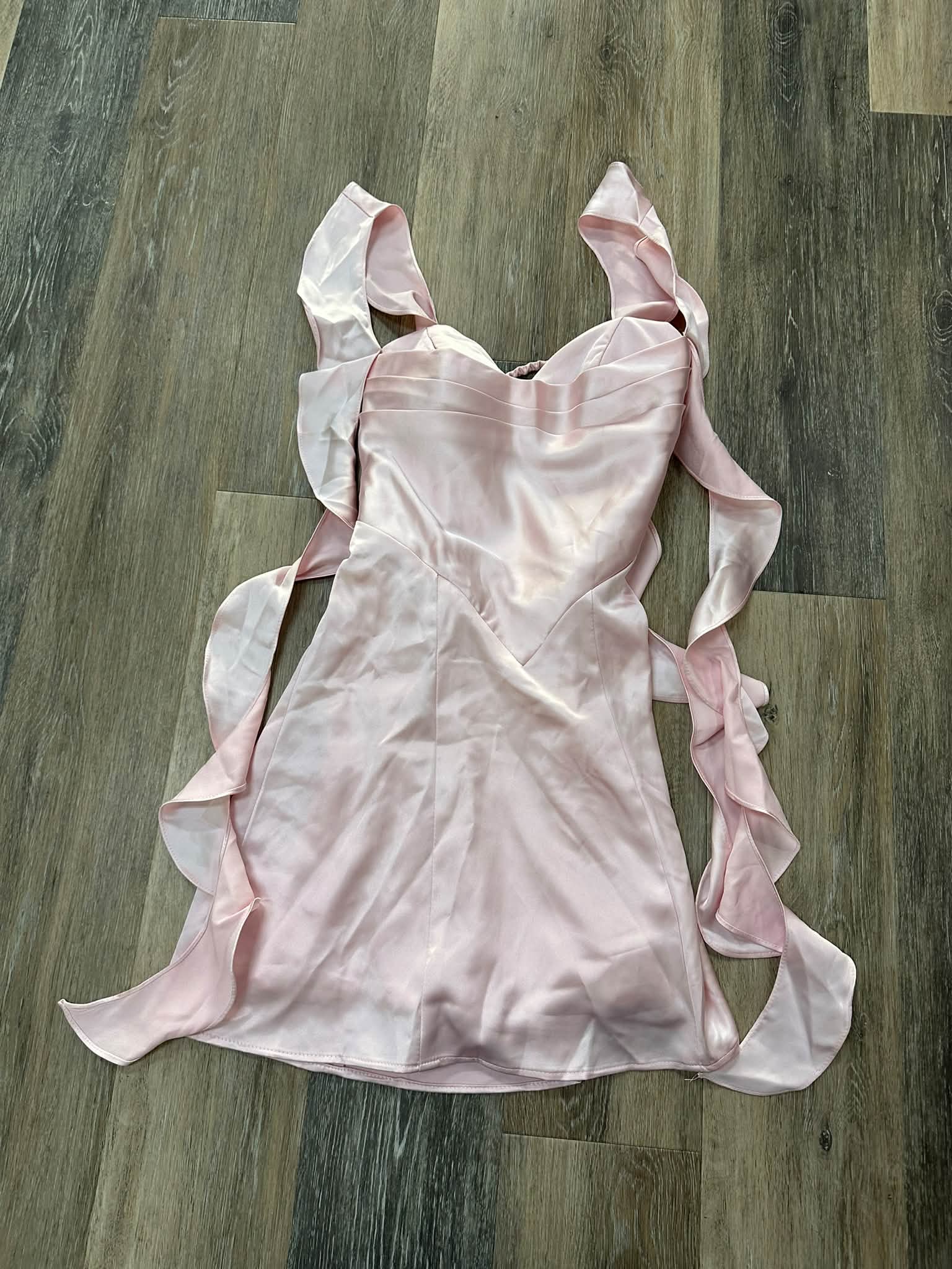 Nwt blush pink ruffle strap mini dress size 4