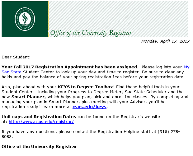 Sacramento State Registrar's Office | Sacramento CA
