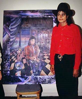 リビングストーン マイケル・ジャクソン 1990 版画作品 OnThisDay May 26th, 1990 Michael Jackson and Painter, sculptor