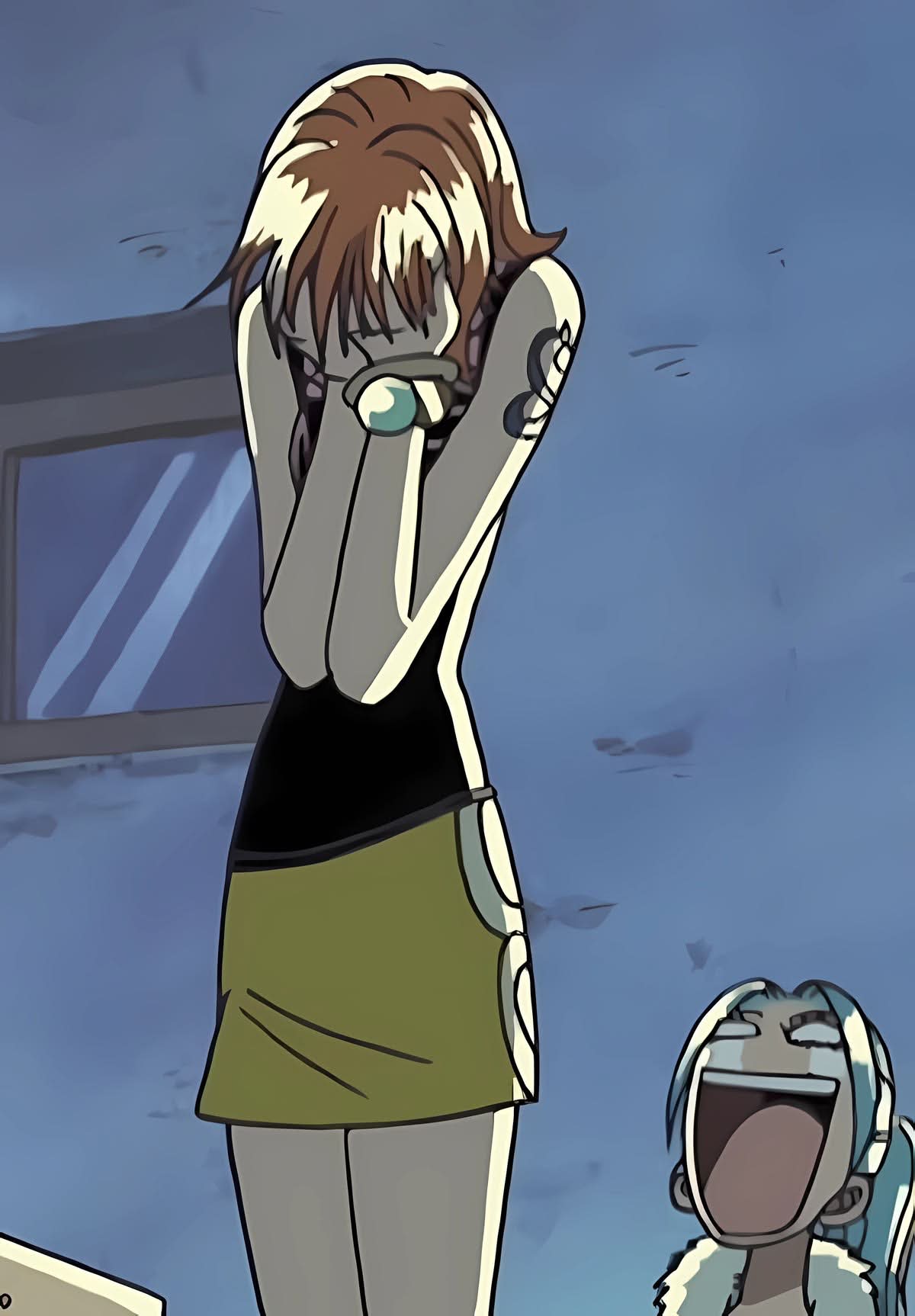 I love Brook's matching thermos and tea cup in this arc.