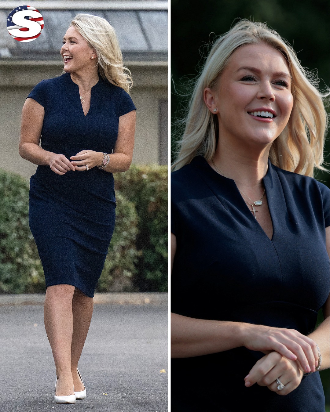 karoline leavitt blue dress is leaving the White House in style as she donned a chic, timeless look for her final day as press secretary. The mom-of-two sported a navy V-neck and microcategory:Babydoll Dresses