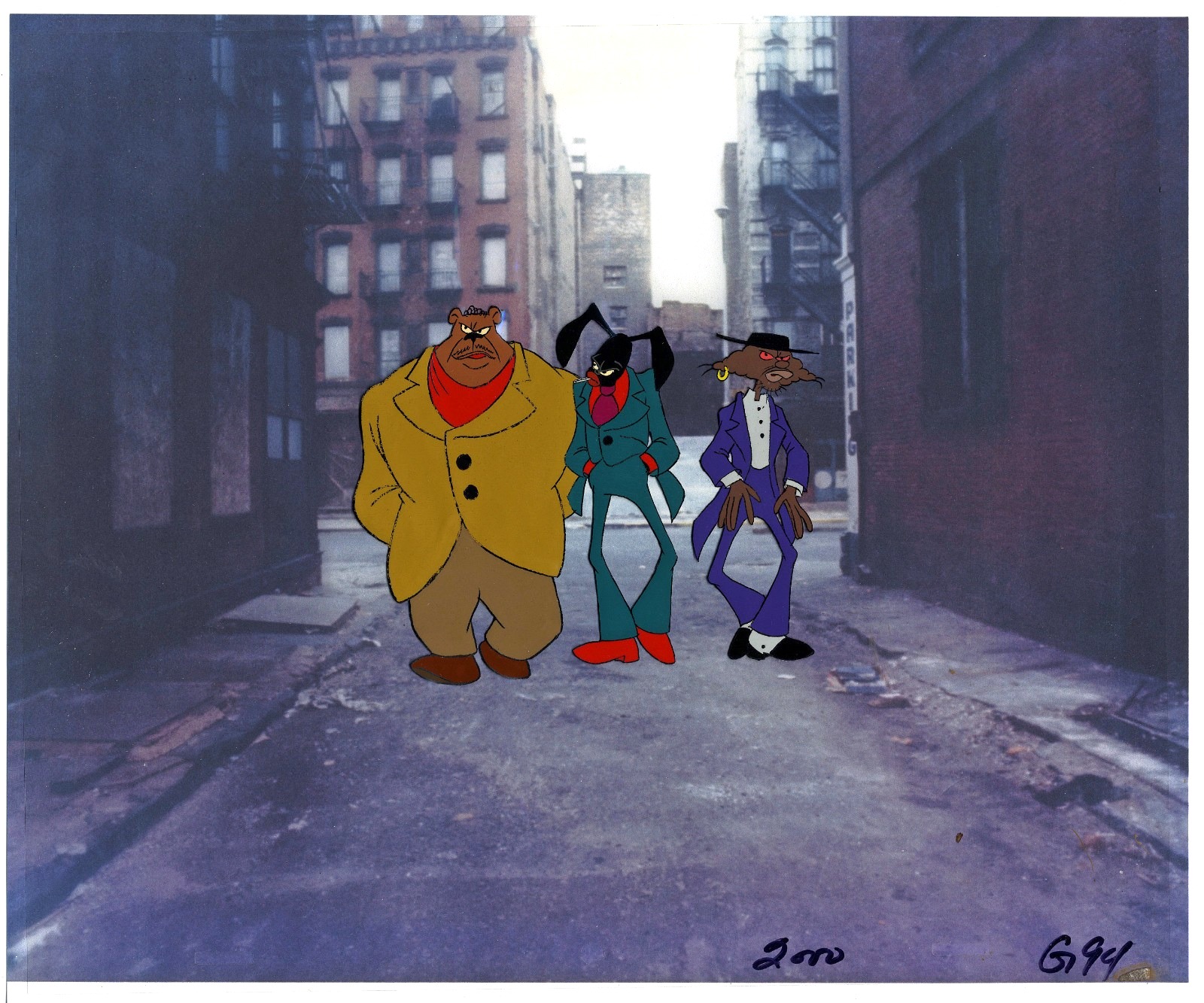 Original production cel art from Coonskin (Streetfight) is now 