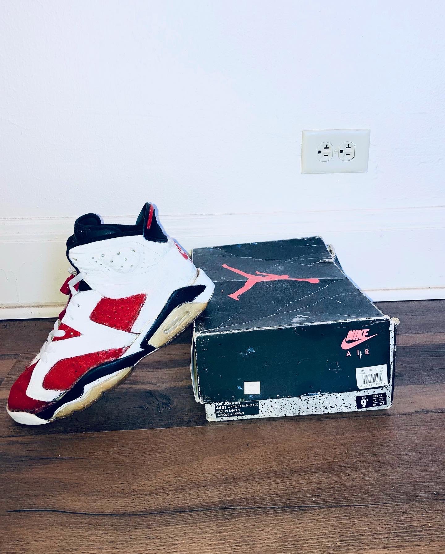 MJ Worn The Original Air Jordan VI In White/Carmine/Black For The 