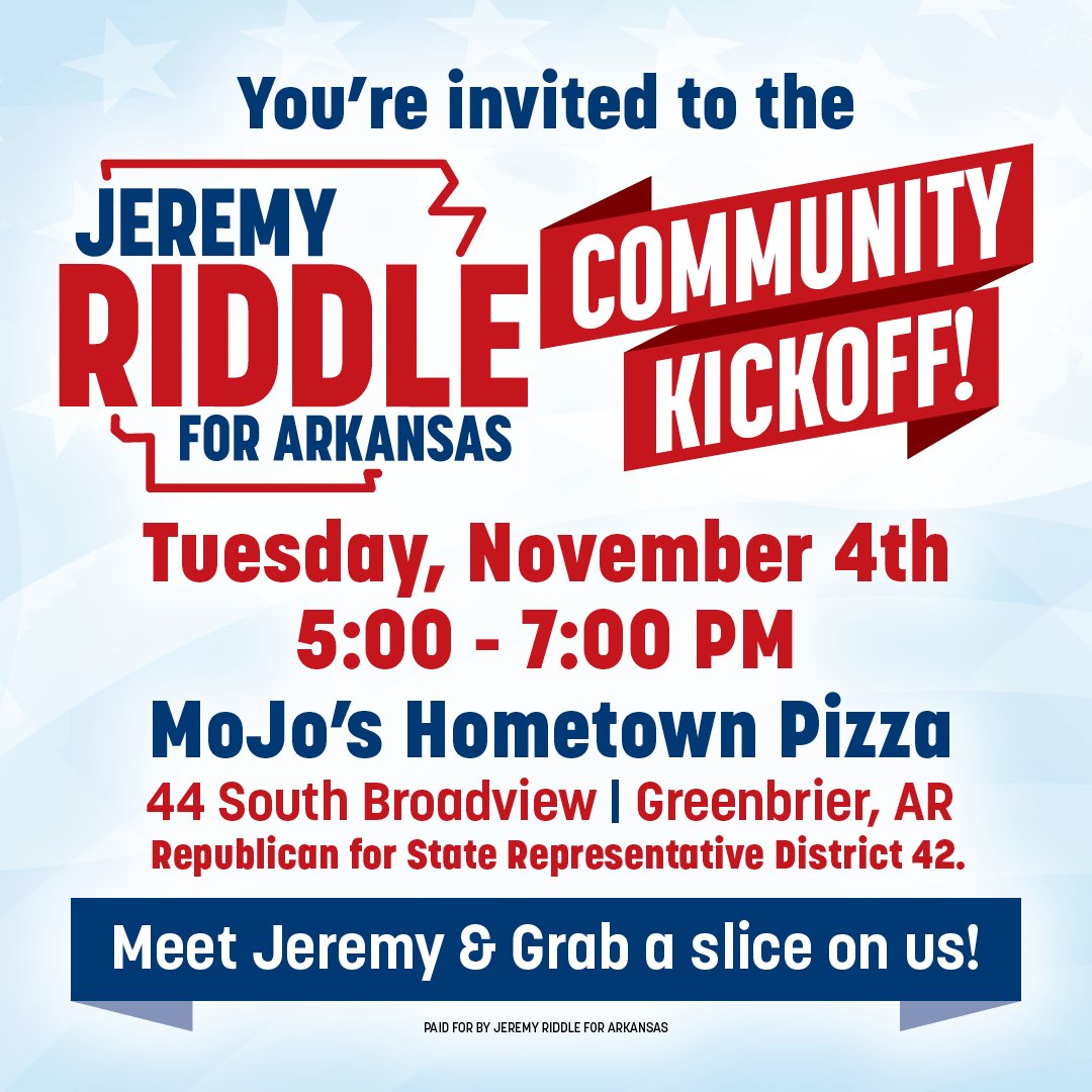 Community Kickoff - Jeremy Riddle for Arkansas