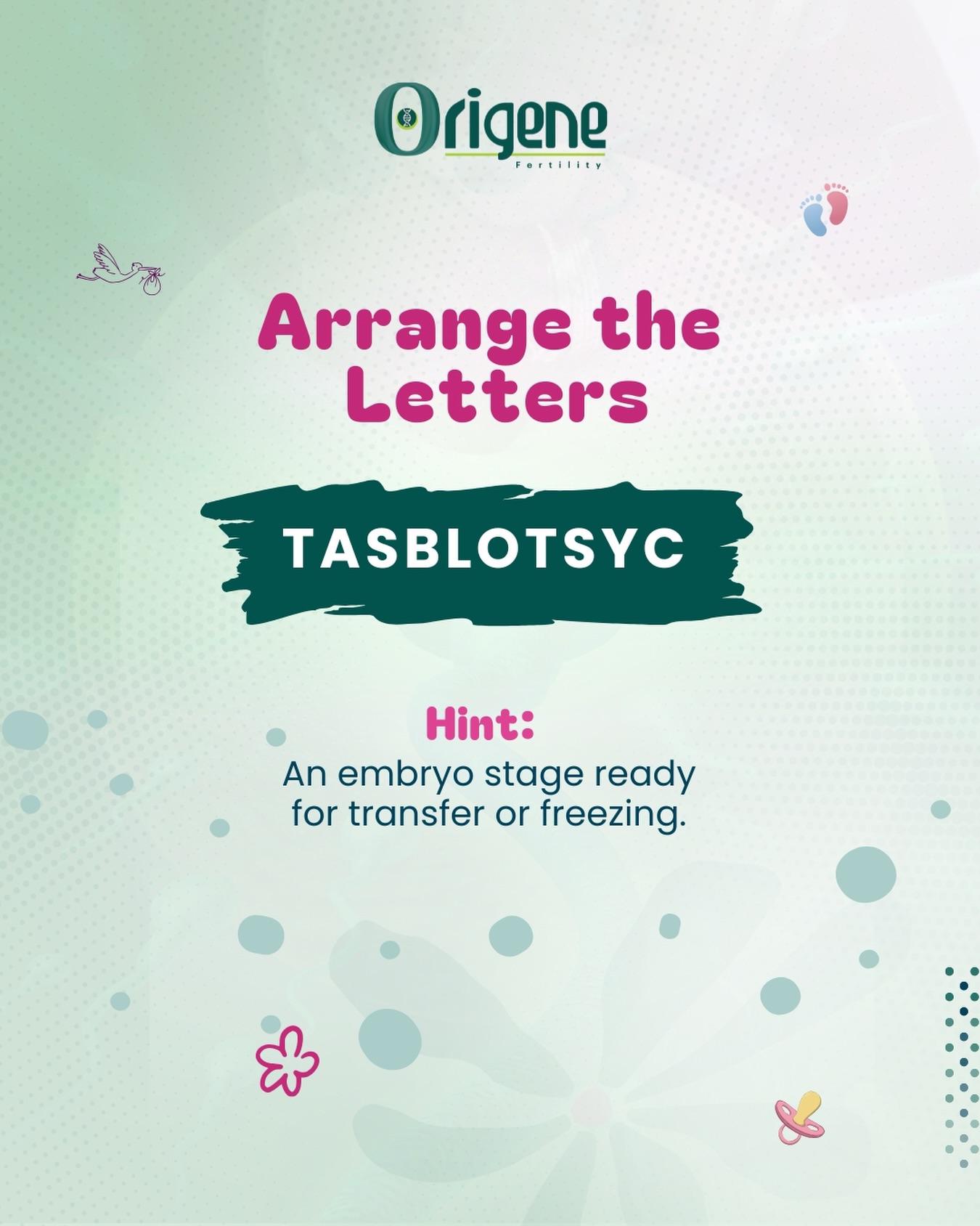 Origene - Brainstorming time! Guess the word and let us know in the ...