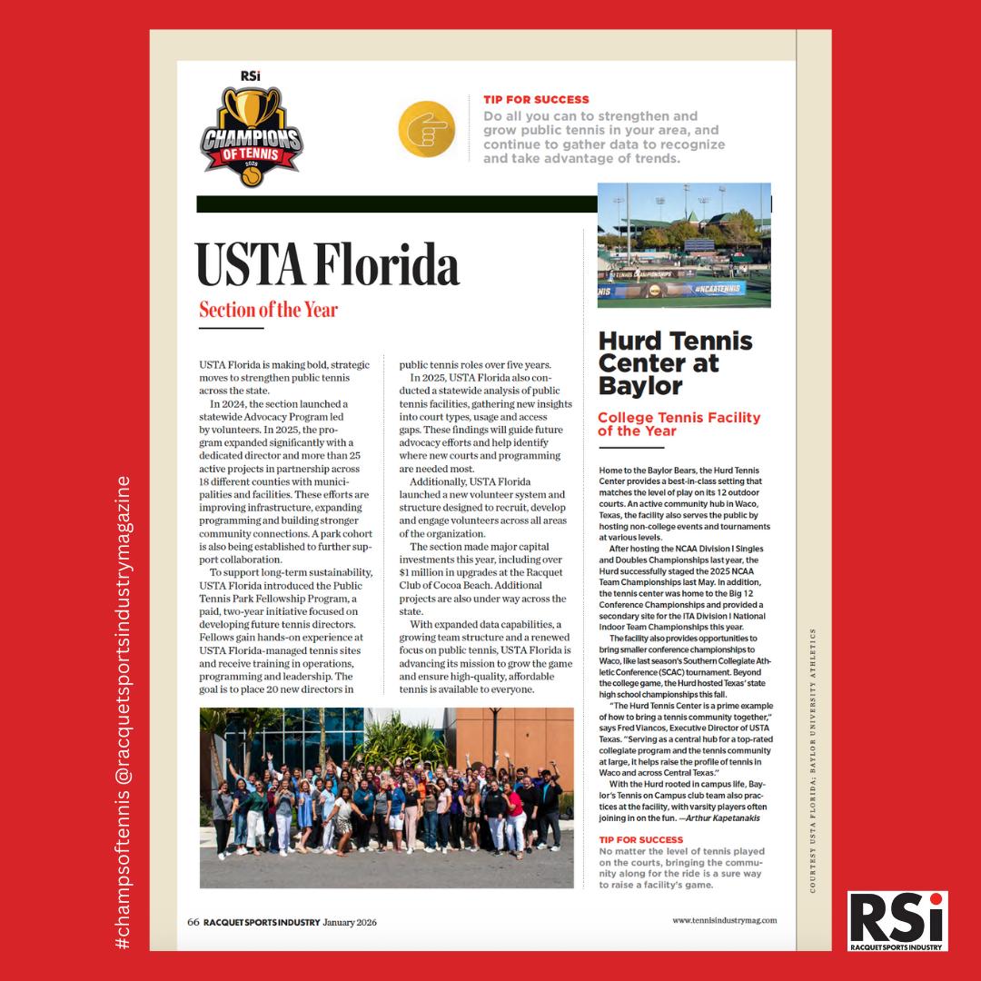 Racquet - Spotlight on USTA Florida in Orlando, FL; recipient of the ...