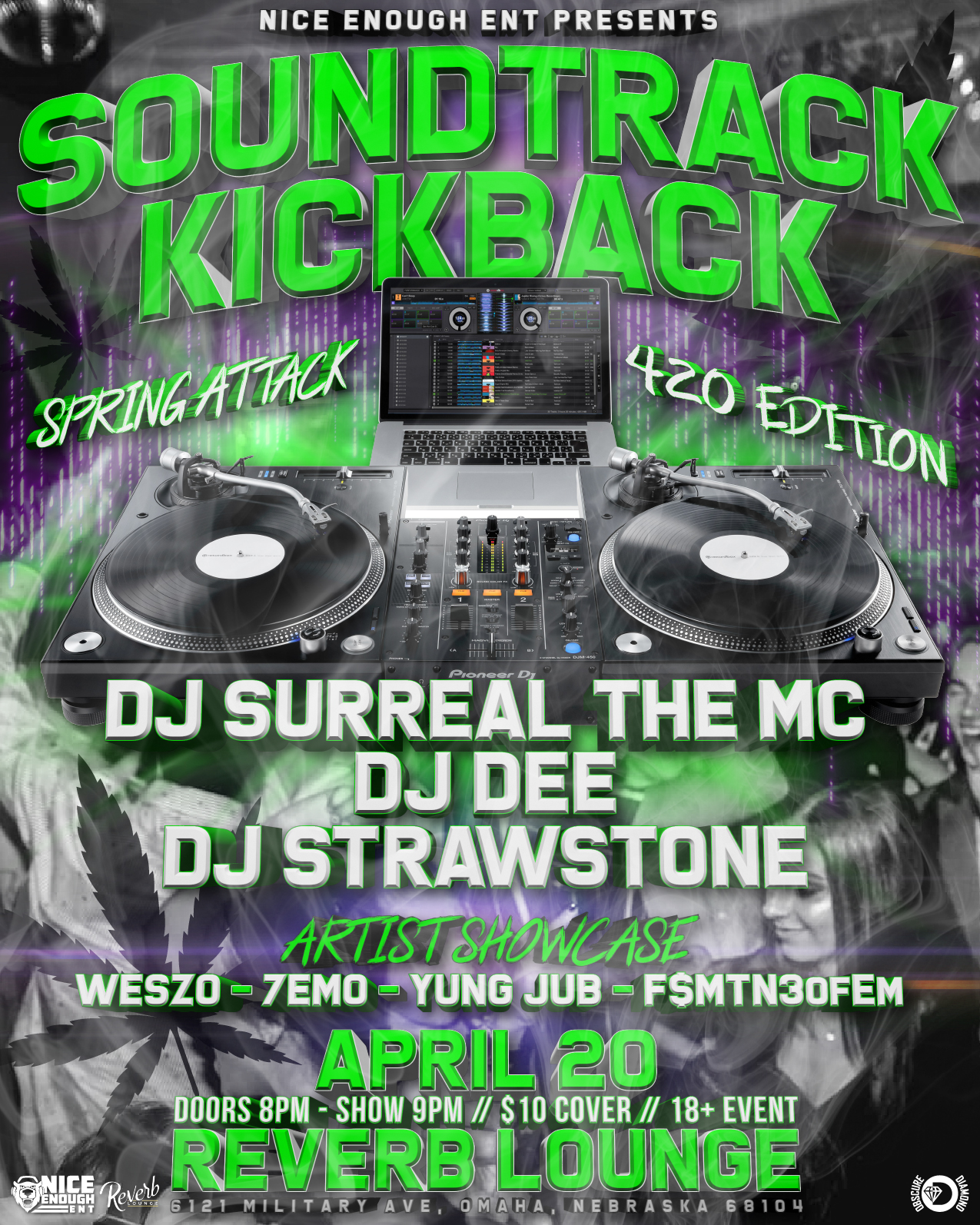 SOUNDTRACK KICKBACK: Spring Attack! 420 Edition is happening at 
