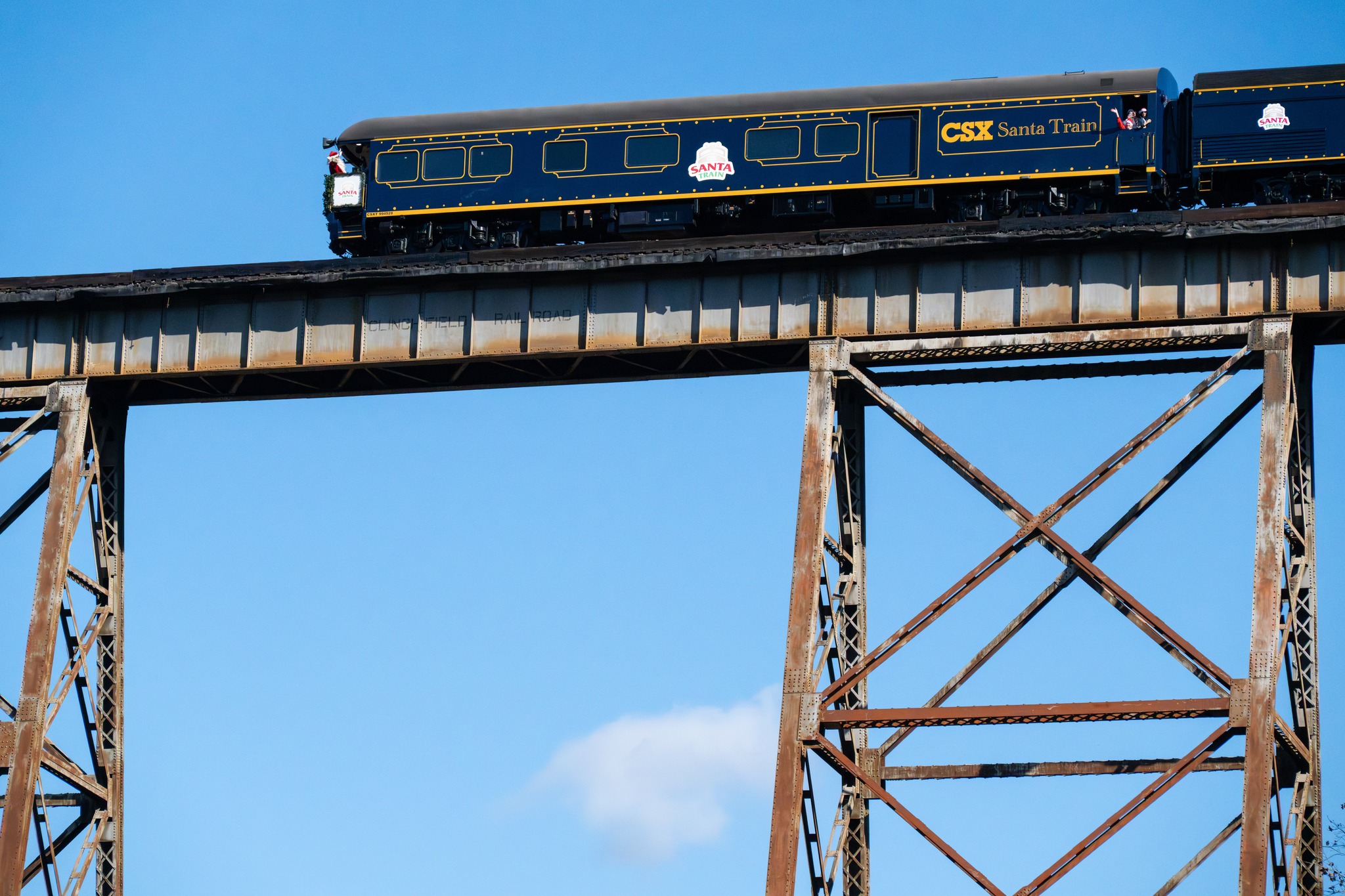 Micah - The rear of the Santa Train eases across the Copper Creek ...