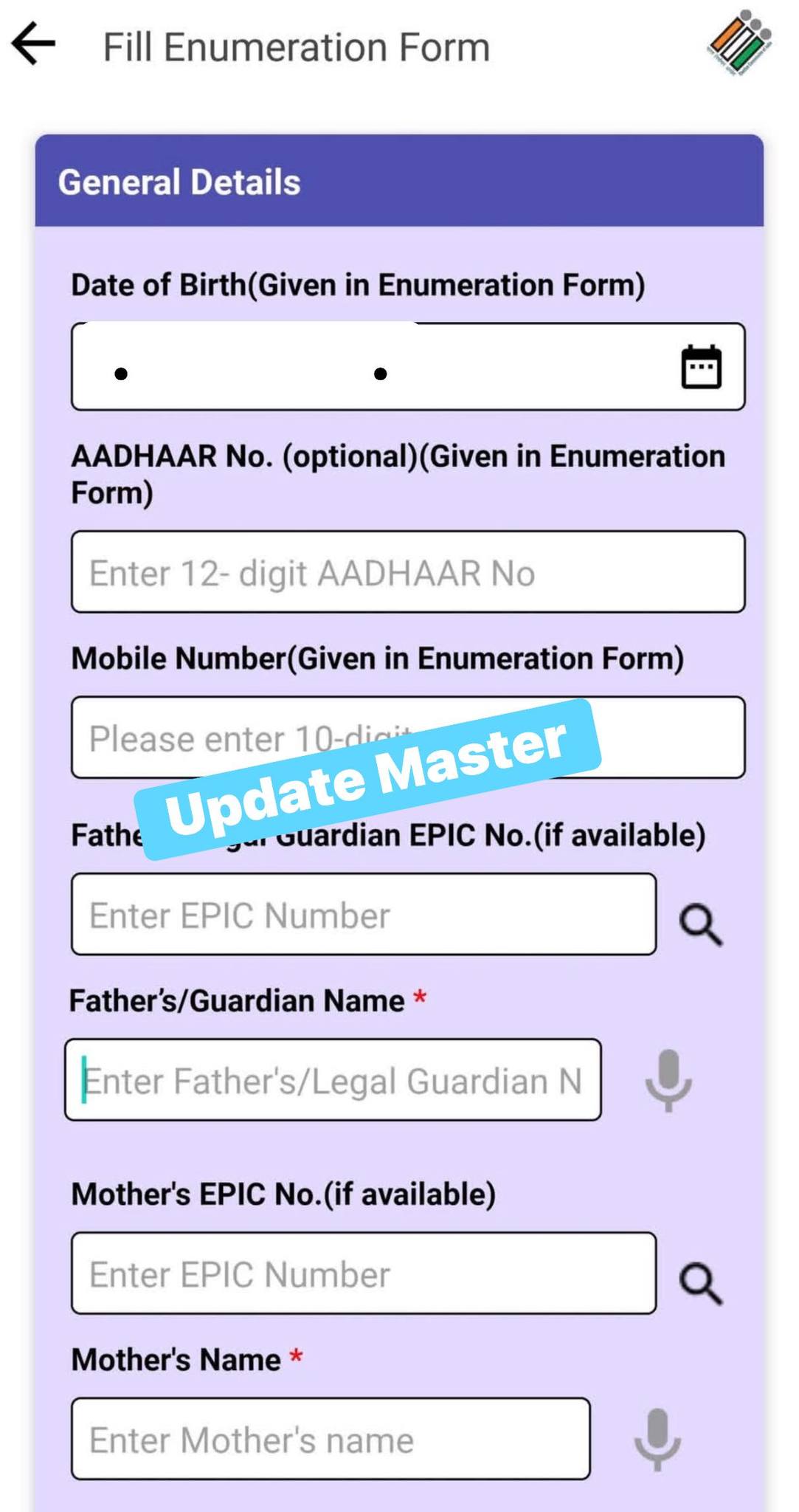 Update - SIR : BLO App Enumeration Form Fill up | Facebook