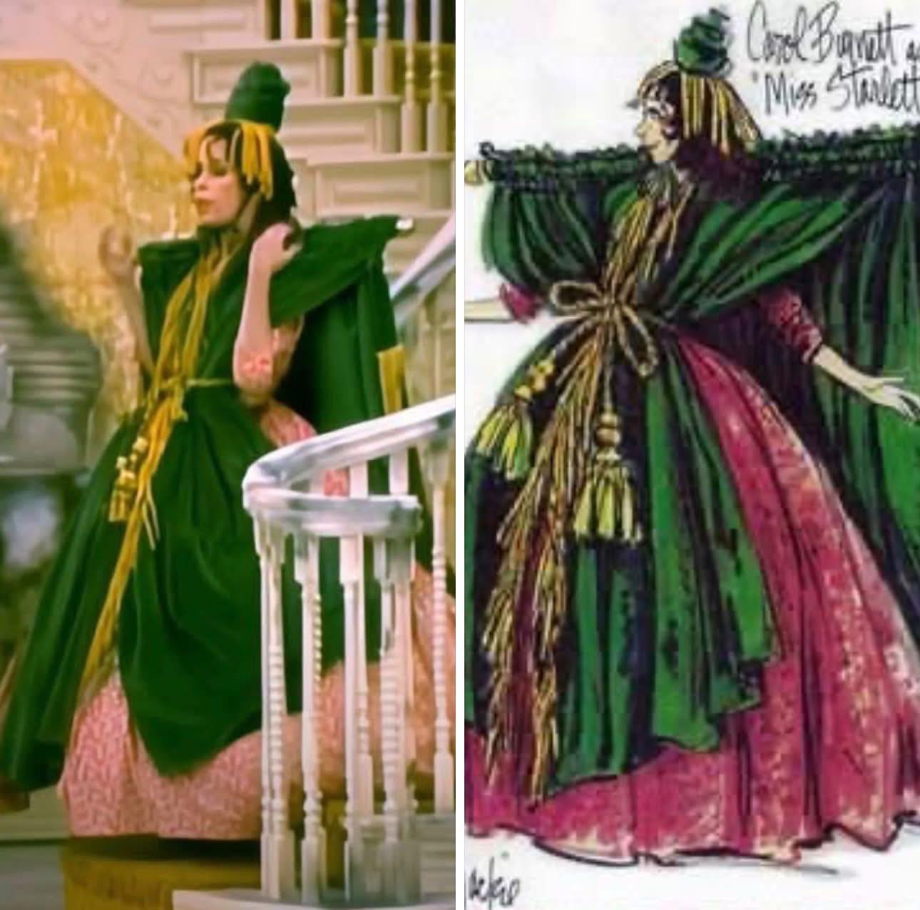 carol burnett green curtain dress Our favorite Bob Mackie Design: the Rod from “The Show,” November 13, 1976. #bobmackie #curtainroddress #TheCarolBurnettShow #CarolBurnett #losangelesrelics 3.11.25