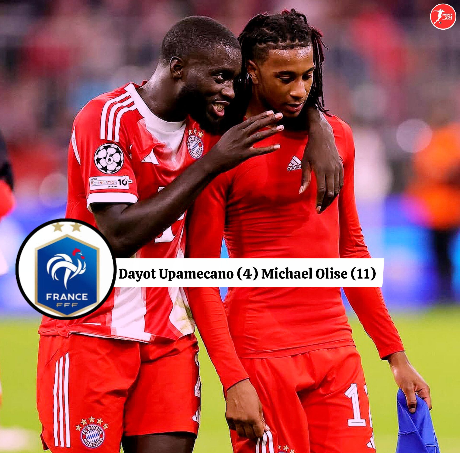 Michael Olise and Dayot Upamecano will wear the number 4 and