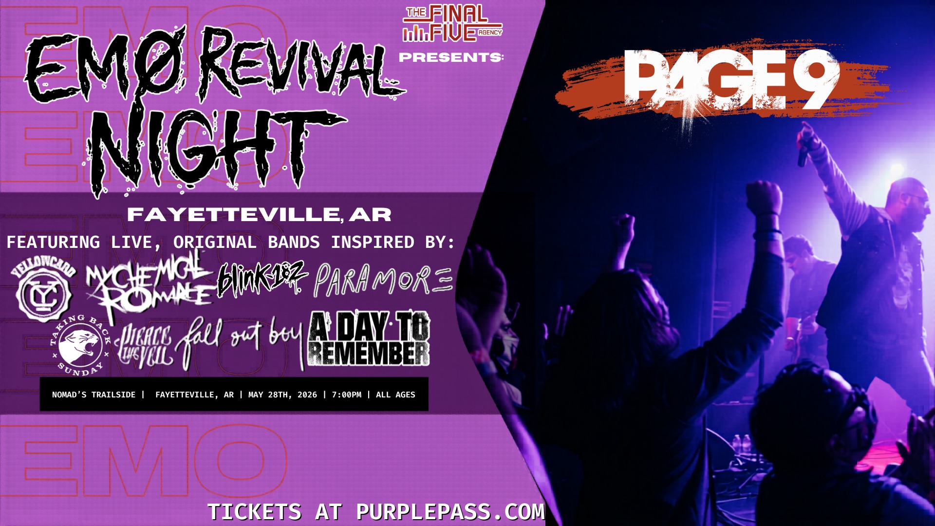 EMO REVIVAL NIGHT: FAYETTEVILLE, AR w/ Page 9