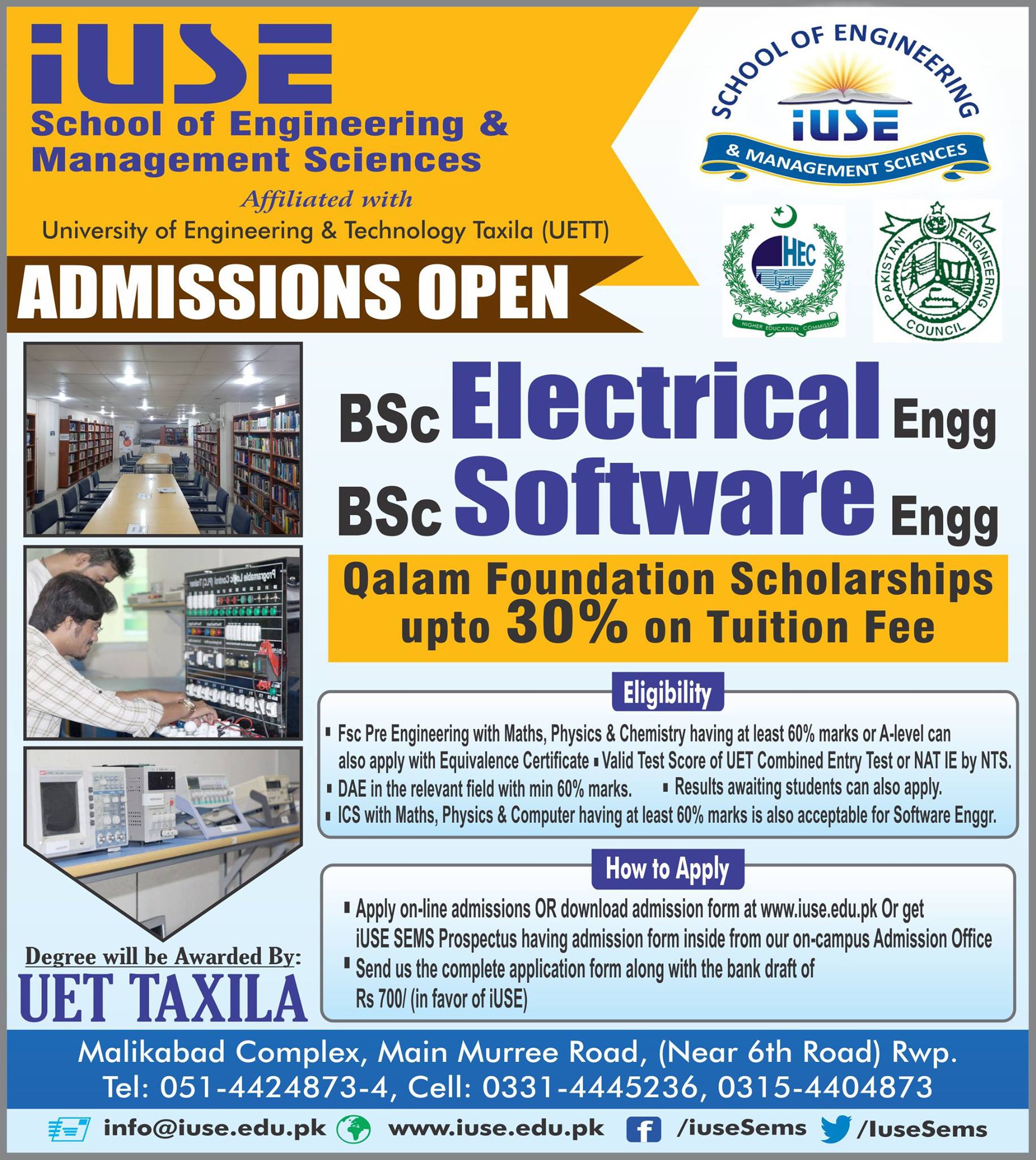IUSE School of Engineering & Management Sciences | Rawalpindi