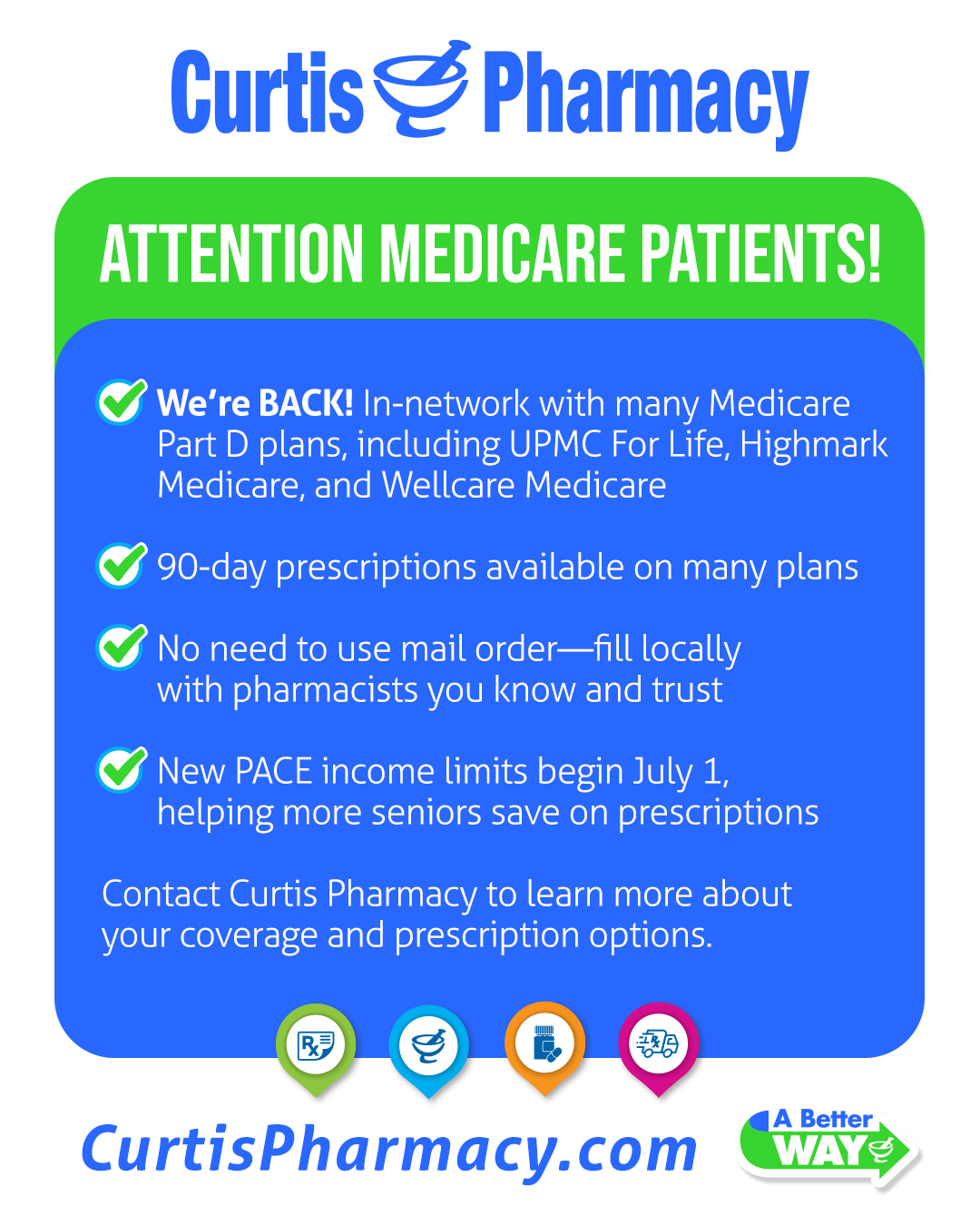 Curtis Pharmacy now in-network with Medicare Part D plans
