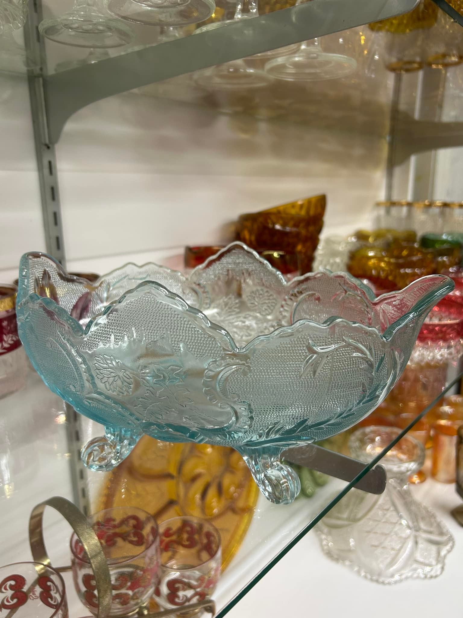 Jeanette Glass Company Amberina Lombardi fruit bowl