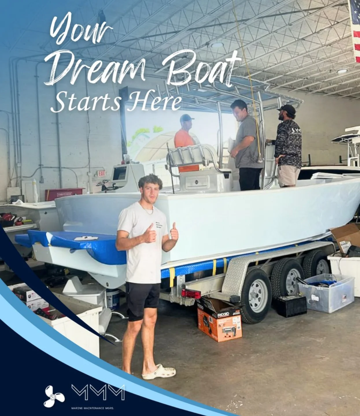 Marine - From stringers to shine 💪 This 25’ Whitewater was rebuilt from ...