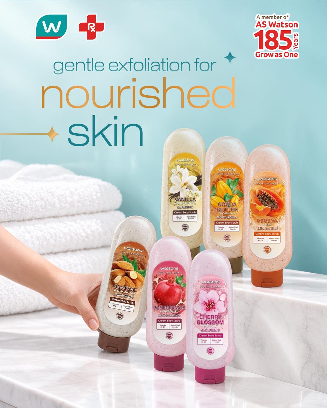 Ease into smooth, soft skin. 💖 Shop your fave body scrubs via the Watsons app or in any of our 1,200+ stores nationwide. #WatsonsPH #ASWatsons185 #WatsonsDailyBathRitual #RefreshResetRadiate