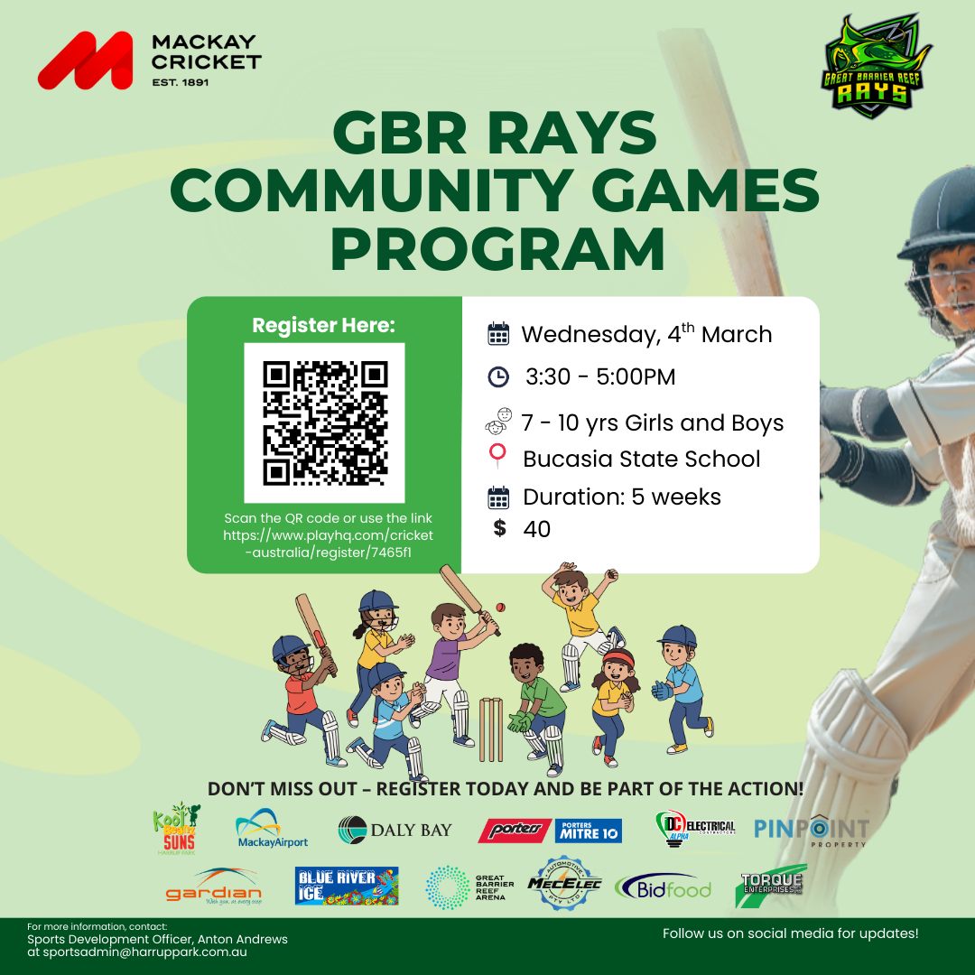 Mackay Cricket - 🌊💚 GBR RAYS CRICKET PROGRAMS ARE HERE! 💚🌊... | Facebook