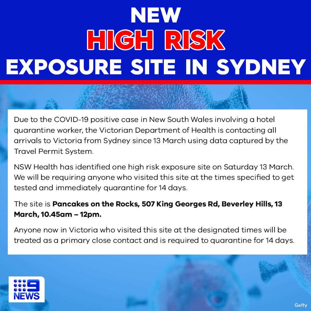 9 News Sydney - #HEALTH ALERT: NSW Health has identified one high risk ...
