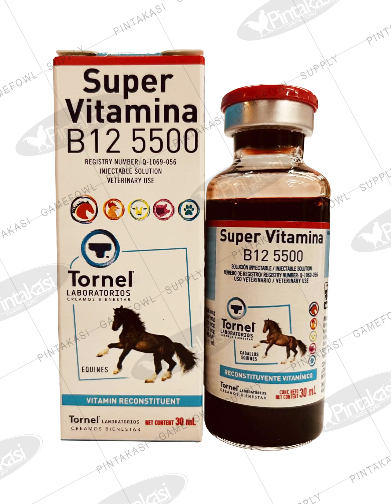 super vitamina b12 5500 injectable Tornel 30ml (HORSE LOGO) Anemia treatment Bottle Size:100 mL Can B12 Help With