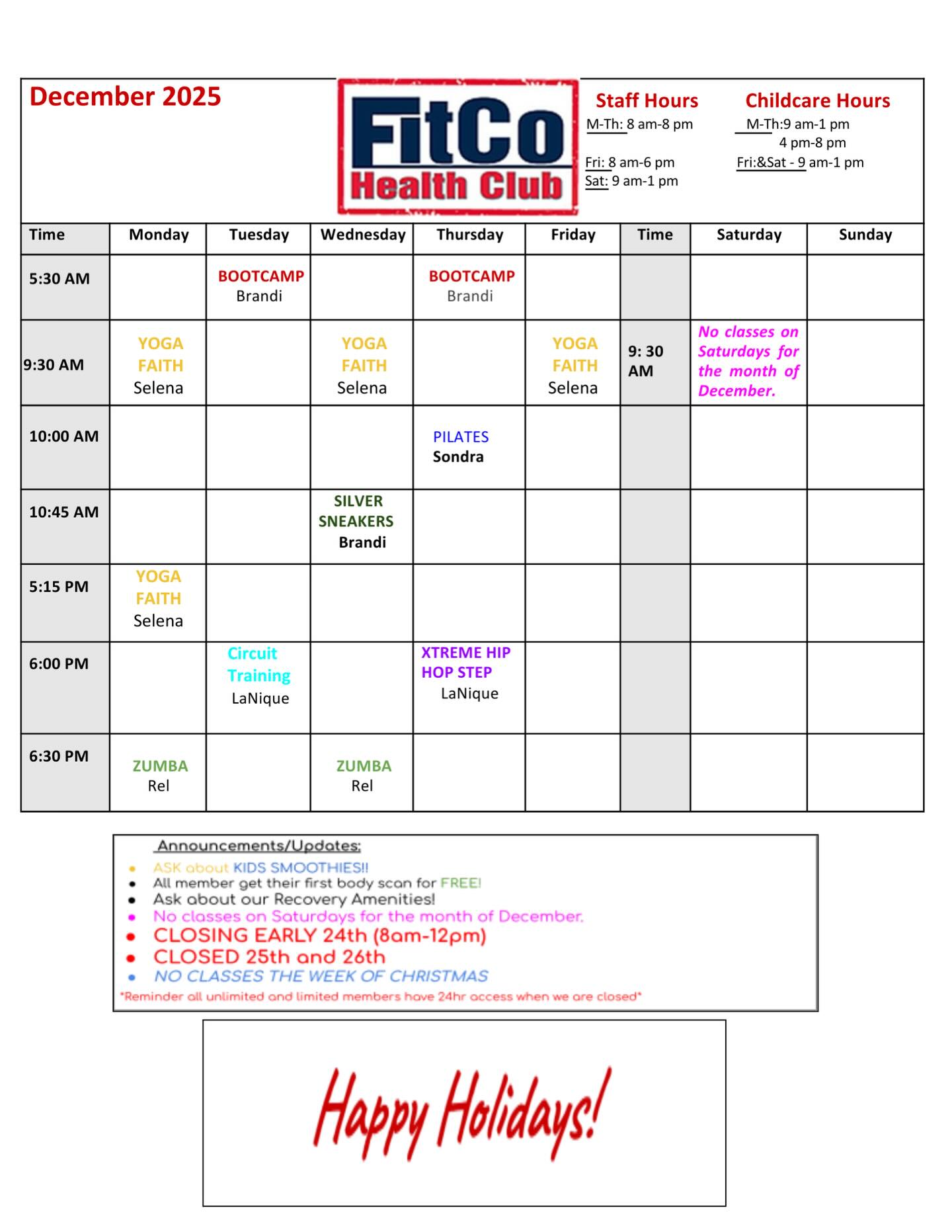 FitCo - 🎄 Holiday Gym Schedule is HERE! 🎁 The holidays are coming, but ...