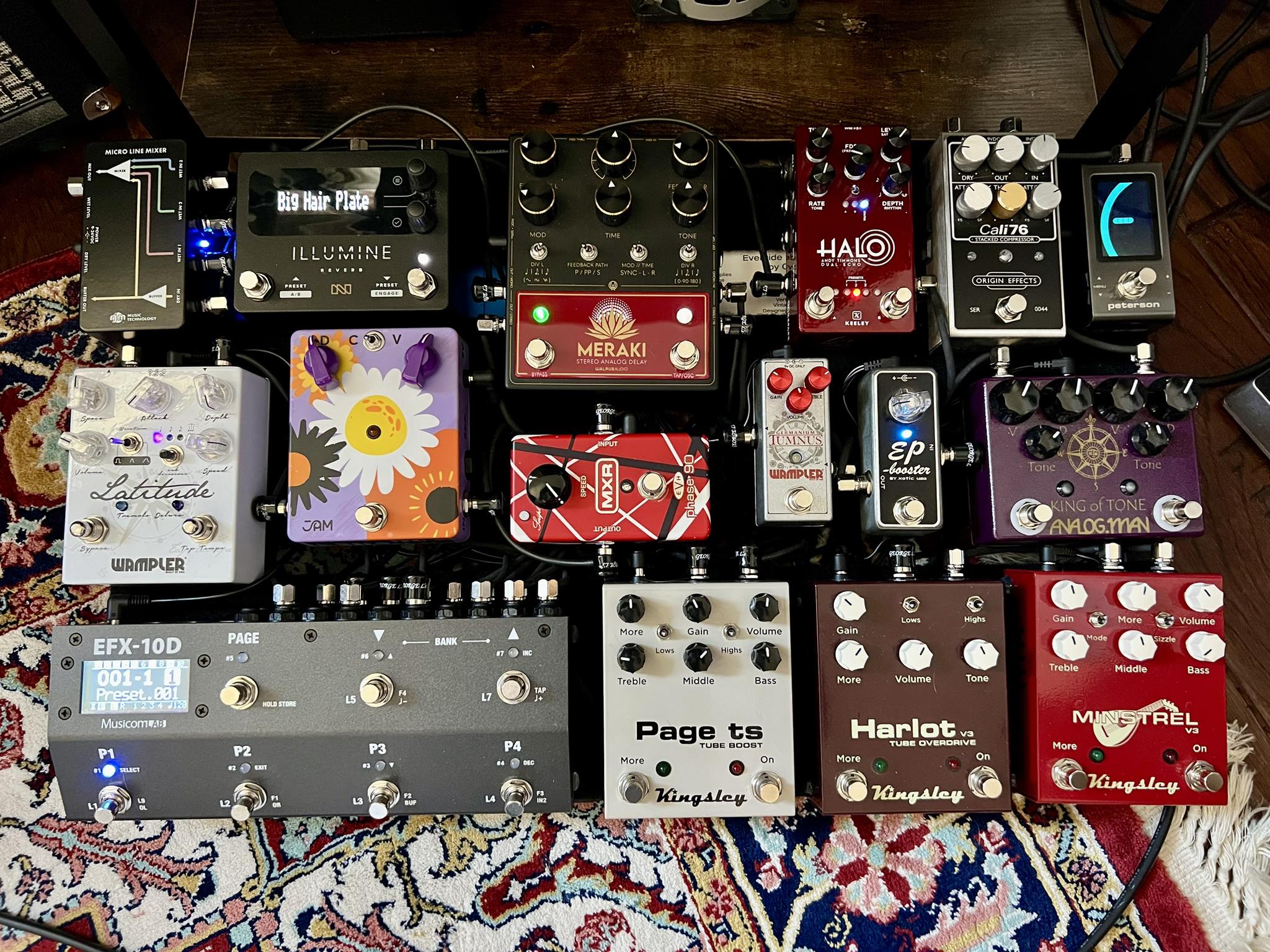 Pete Thorn-inspired pedalboard with EFX-10D and Micro Line Mixer