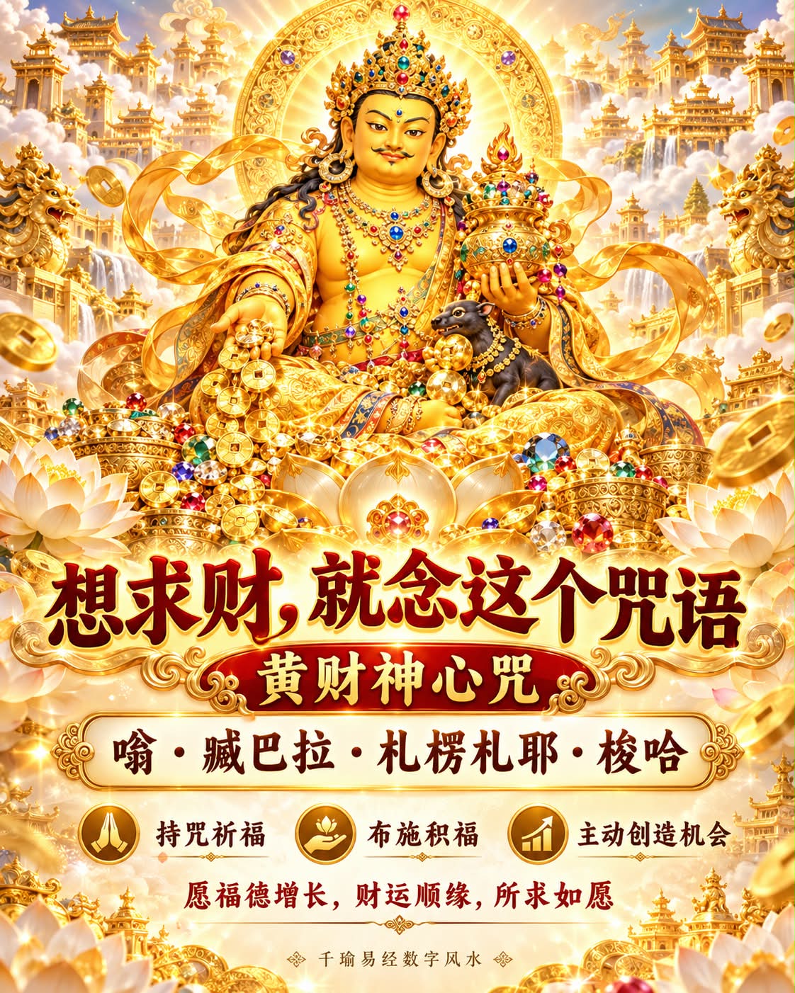 求財法・求財法奥義 想求财，不只是一直“求钱”。 真正比较稳的福气，往往来自： 持咒祈福