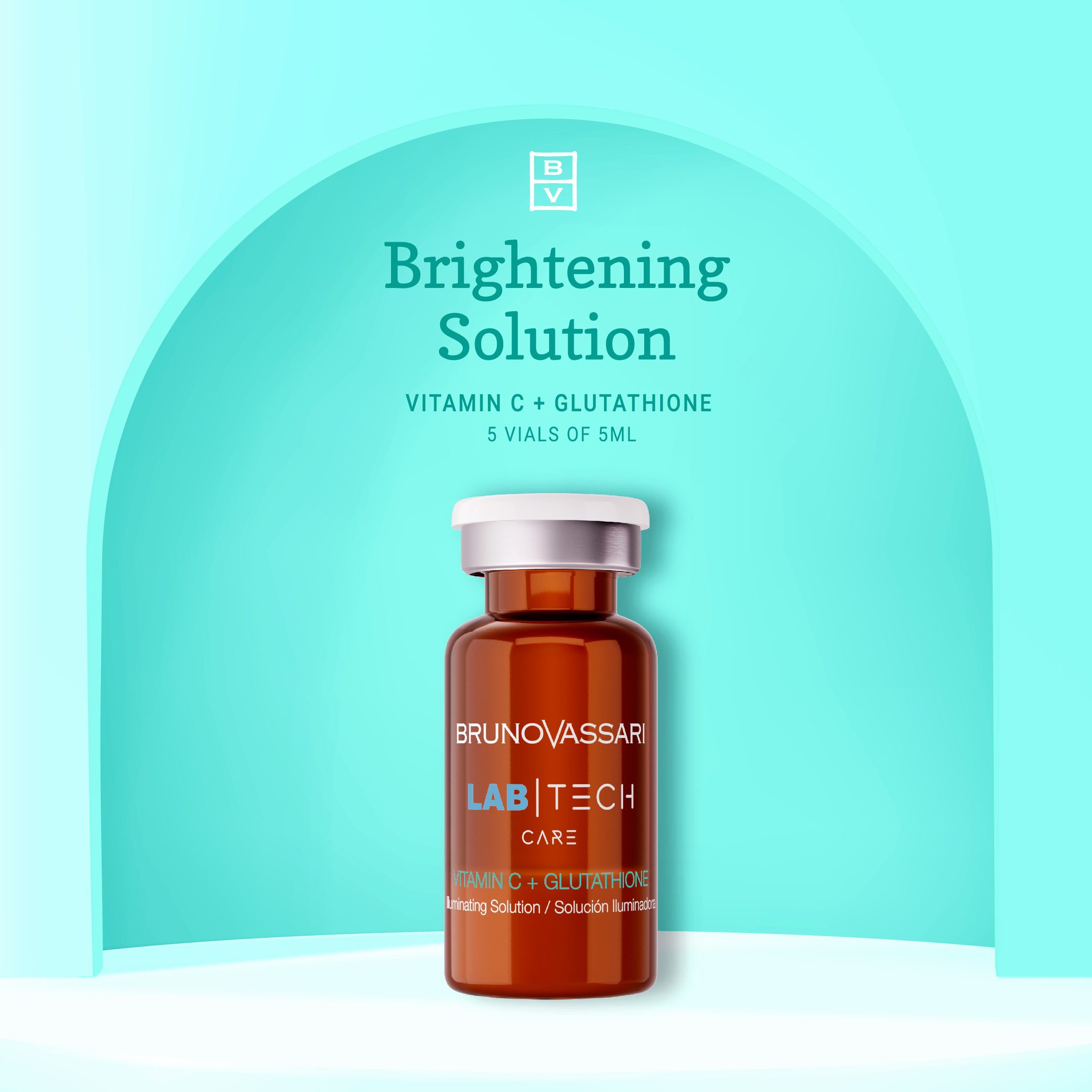 glutathione ascorbic acid lyophilised Brightening Solution ✨Vitamin C + 5 vials of 5ml (professional use) Lyophilized concentrate formulated with pure Vitamin C + Glutathione, indicated for treating dull and/or devitalized and pigmented skin, as well auto_best_seller