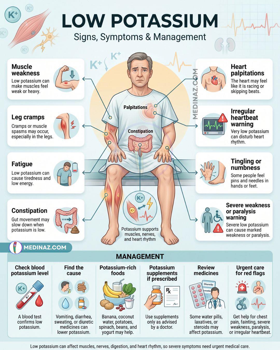 klow potassium 🟣 Low Potassium: Signs, Symptoms & Management ➟ Low is also called hypokalemia → Potassium helps your muscles, nerves, digestion, and heart rhythm work properly. → When potassium becomes too low Aspire Total Wellness |