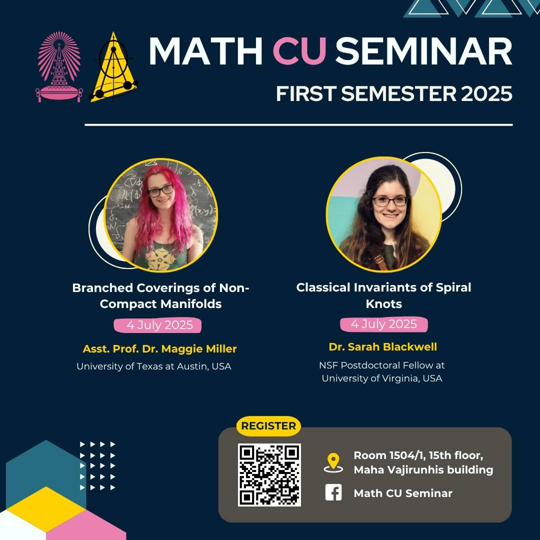 Math CU Seminar - สัมมนาทางวิชาการภาควิชาฯ ศุกร์ที่ 4... | Facebook