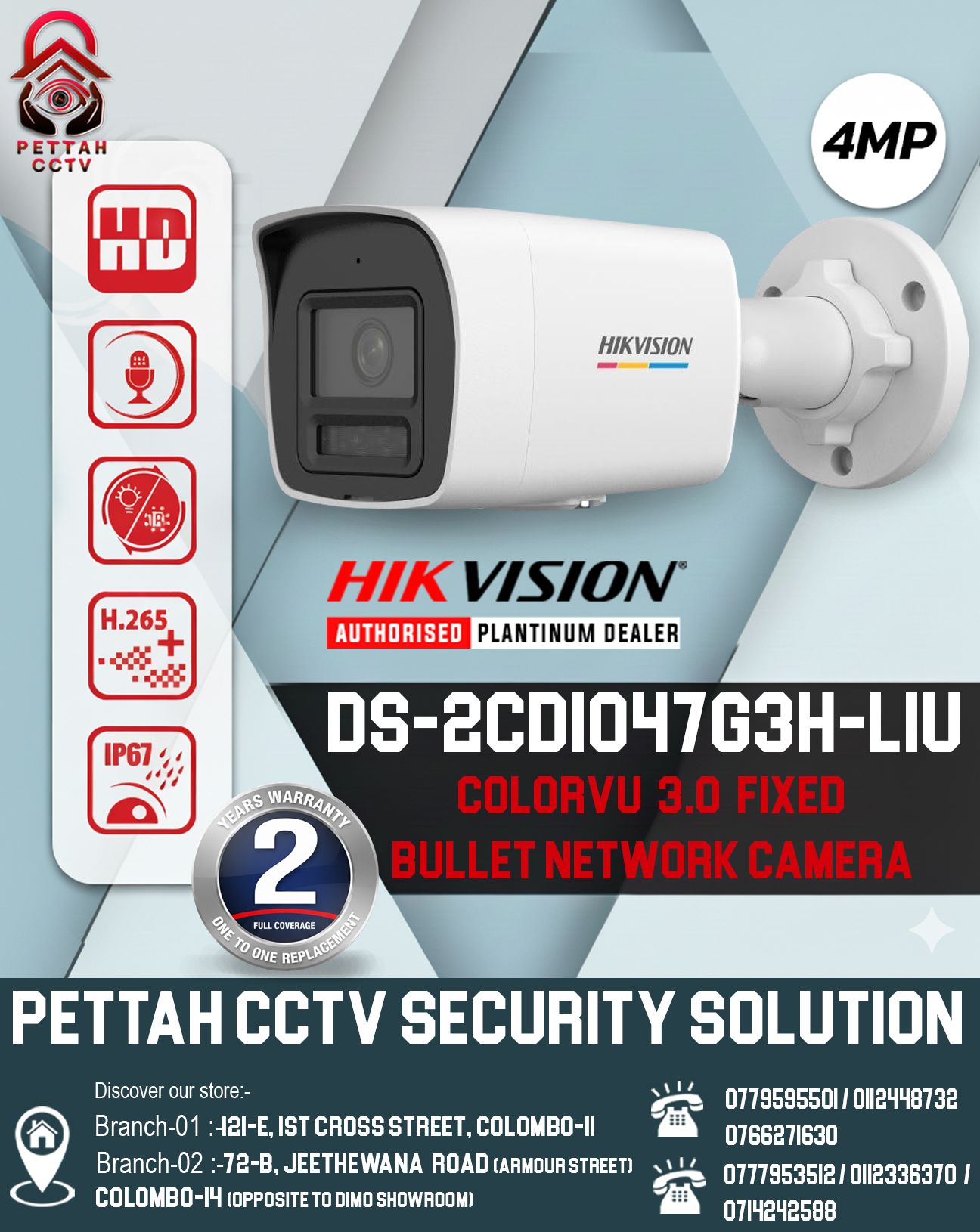 Pettah - #DS_2CD1047G3H_LIU #Bullet_Network_Camera • • • For Contacts 👇 ...