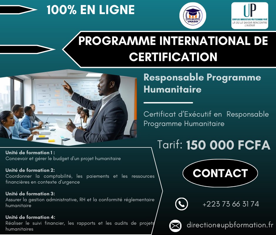 🌍 Programme... - Université Polytechnique de Bamako | Facebook