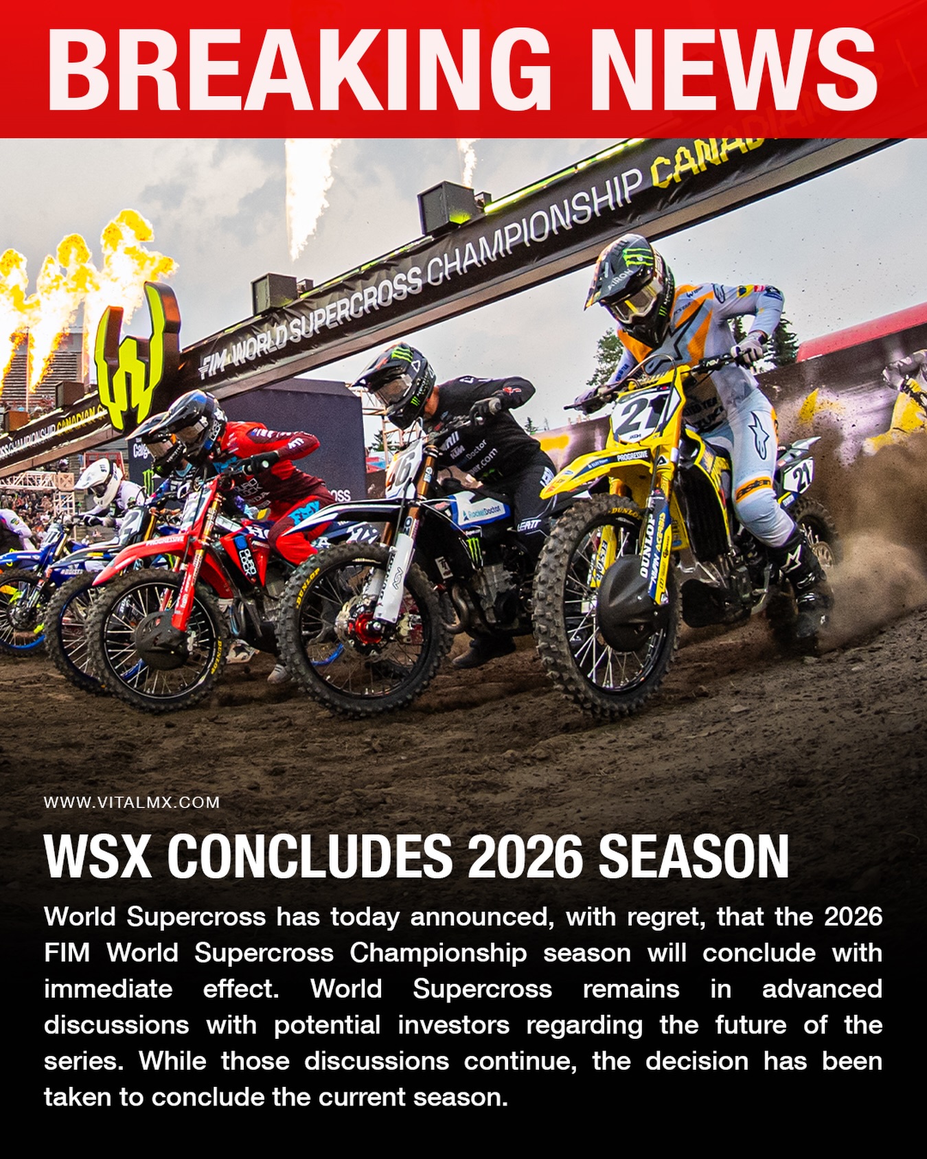 The FIM World Supercross Championship has concluded its 2026