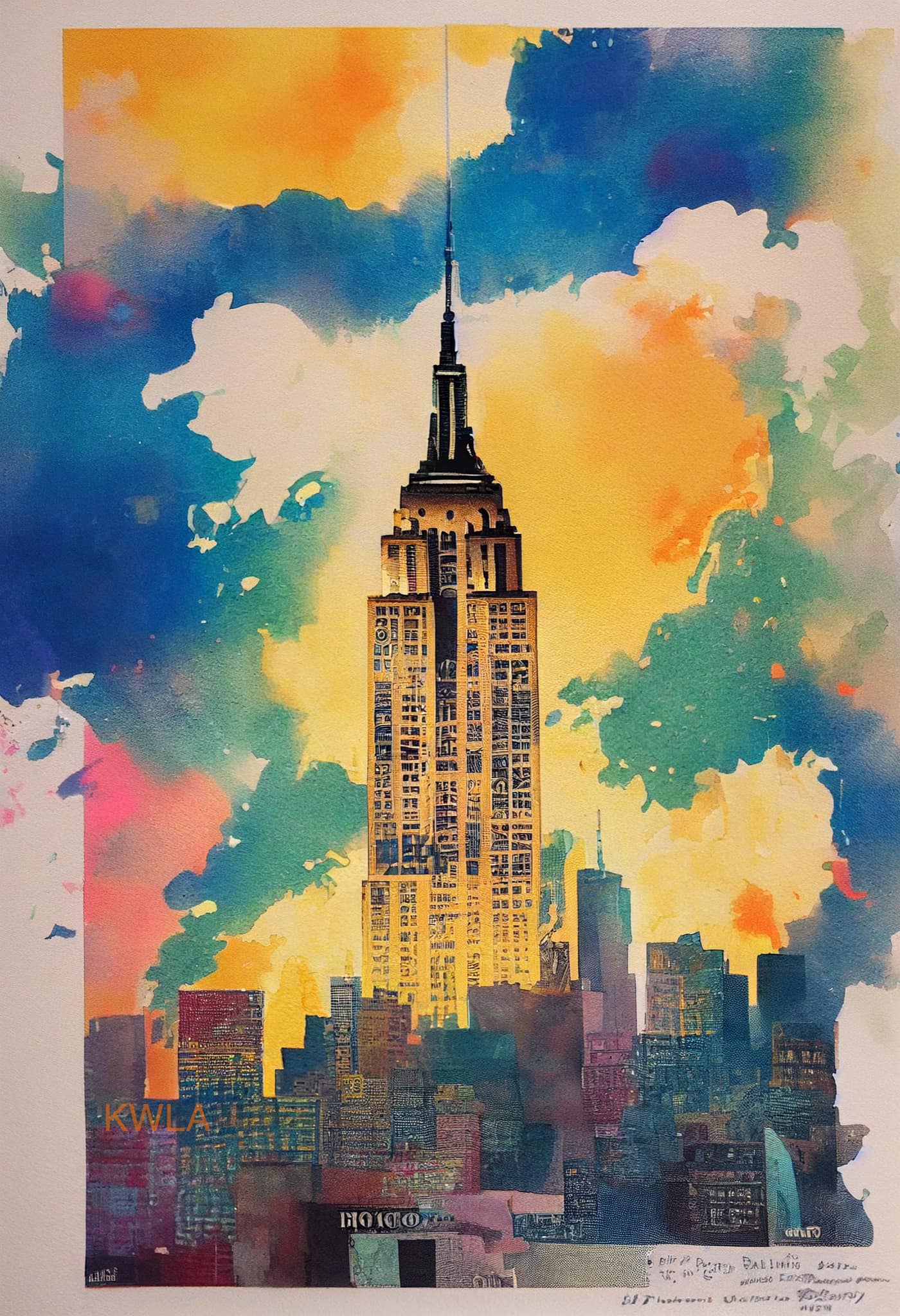 New York City oil painting of Empire State Building