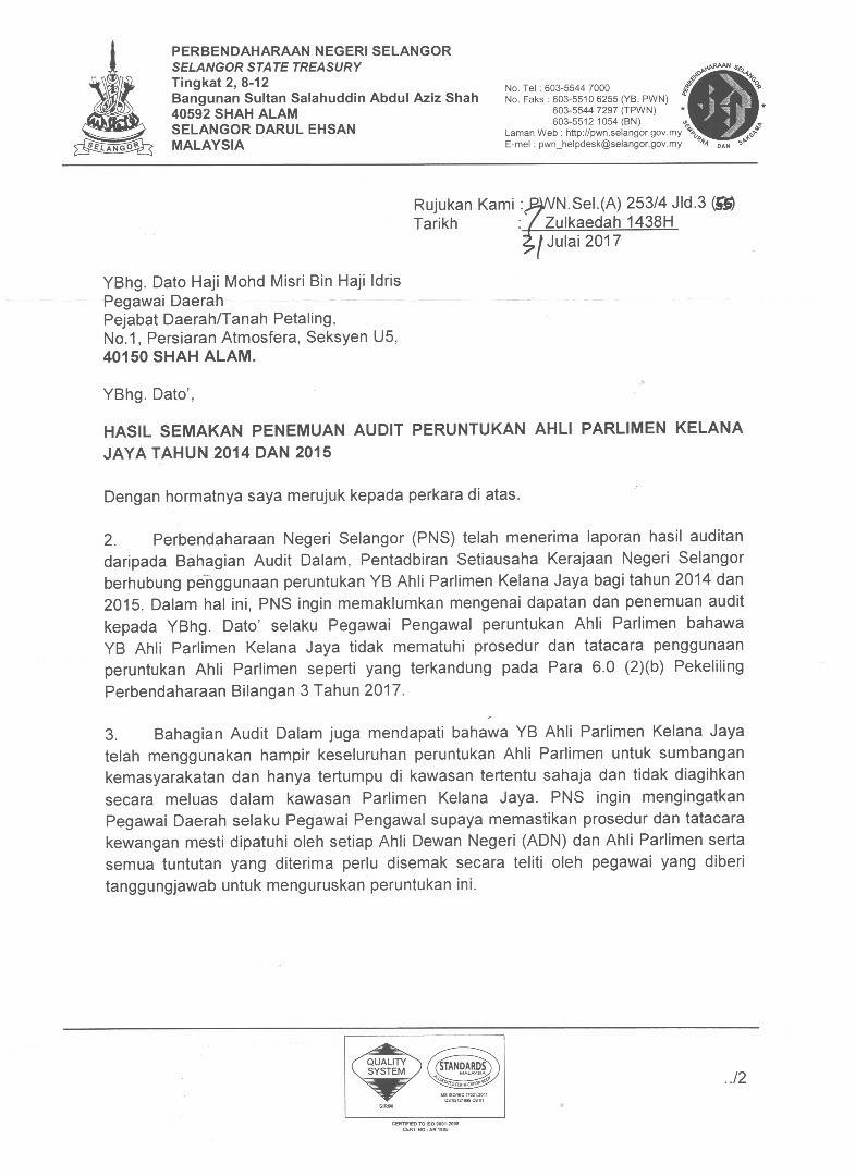 Selangor Lifts Freeze On Kelana Jaya Mp S Community Spending Malaysia Malay Mail